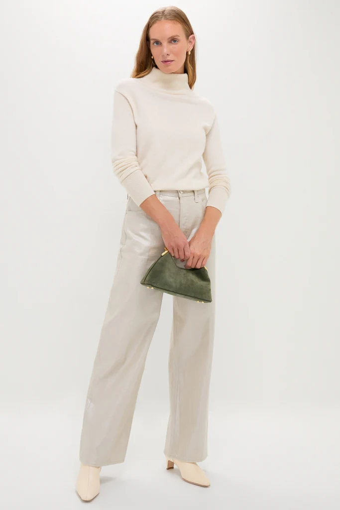 Champagne Luster Tate High Rise Bowed Wide Leg - Image 2