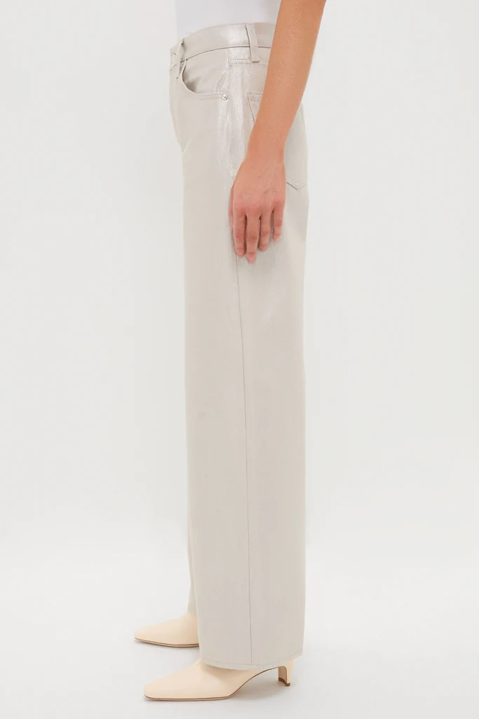 Champagne Luster Tate High Rise Bowed Wide Leg - Image 3