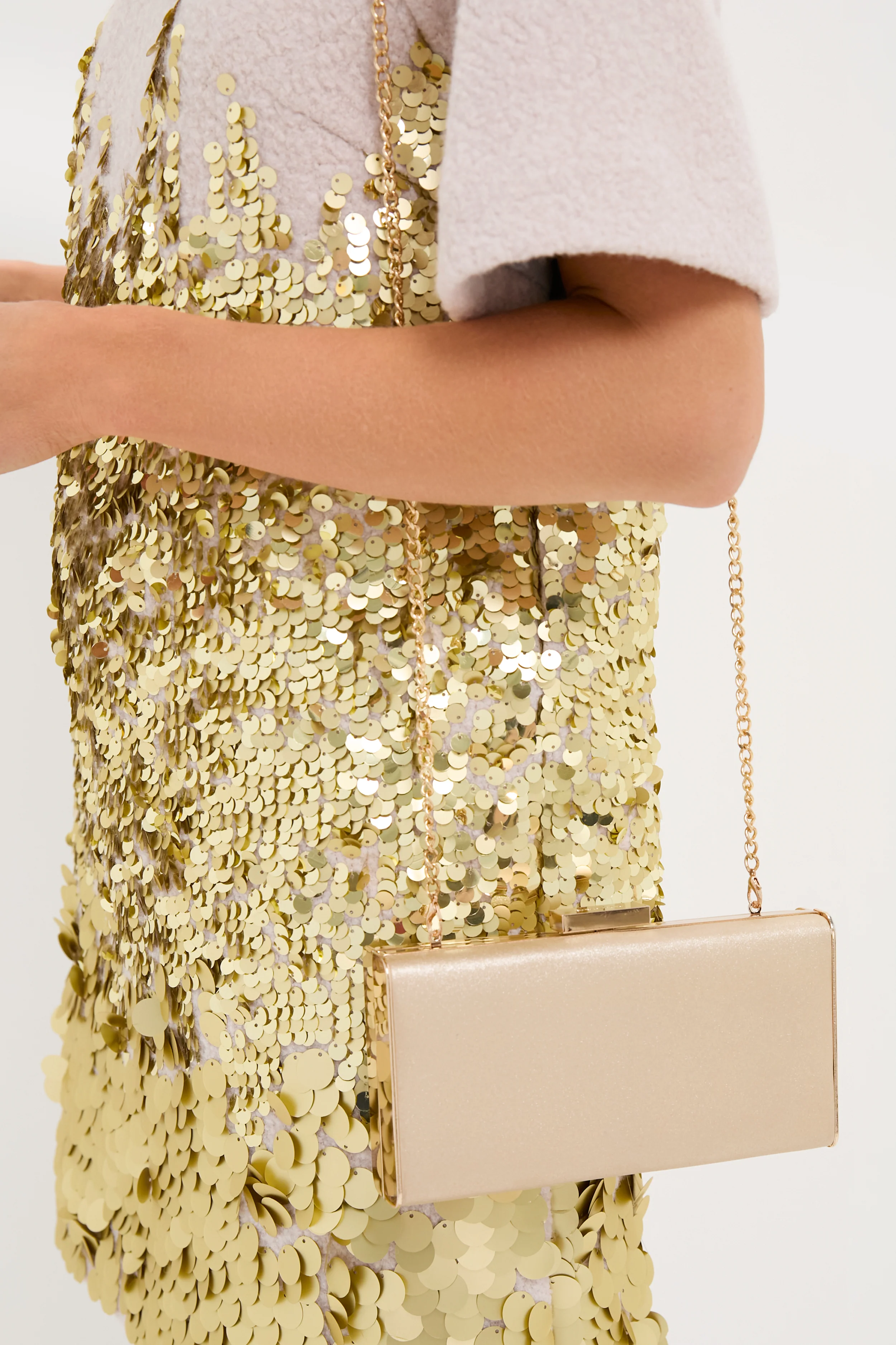 Champagne Precious Metallic Slimline Clutch - Image 7