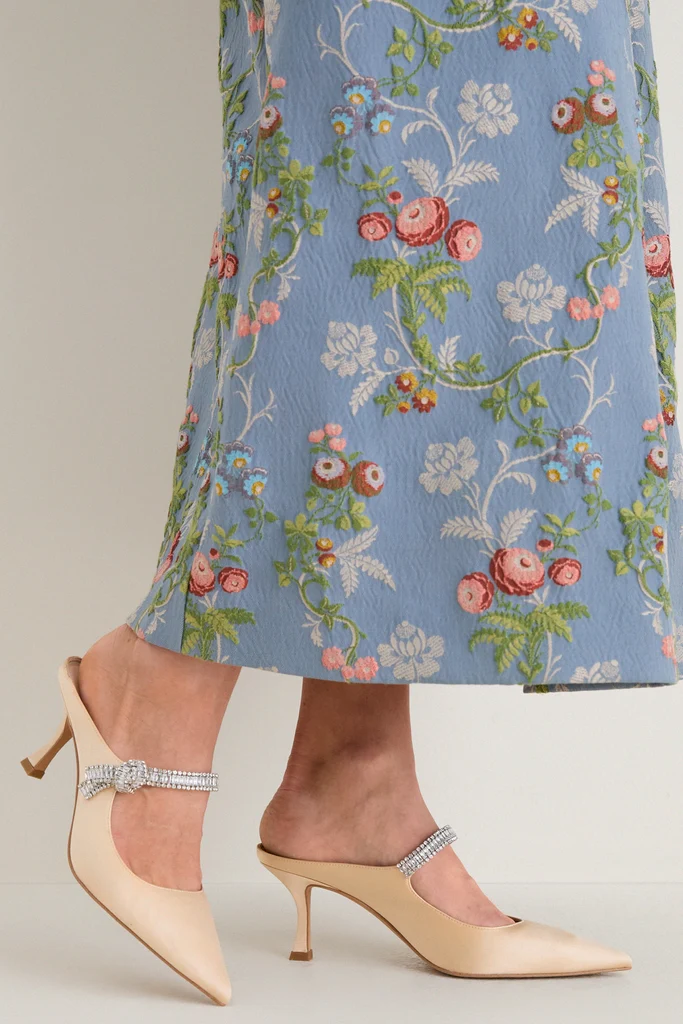 Champagne Satin Mae Heels - Image 2