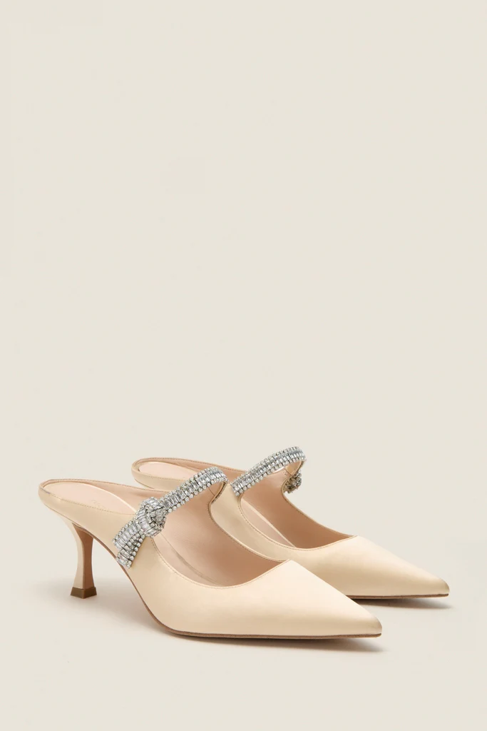 Champagne Satin Mae Heels - Image 5