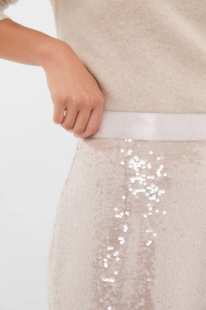 Champagne Sequin Clayton Midi Skirt - Image 6