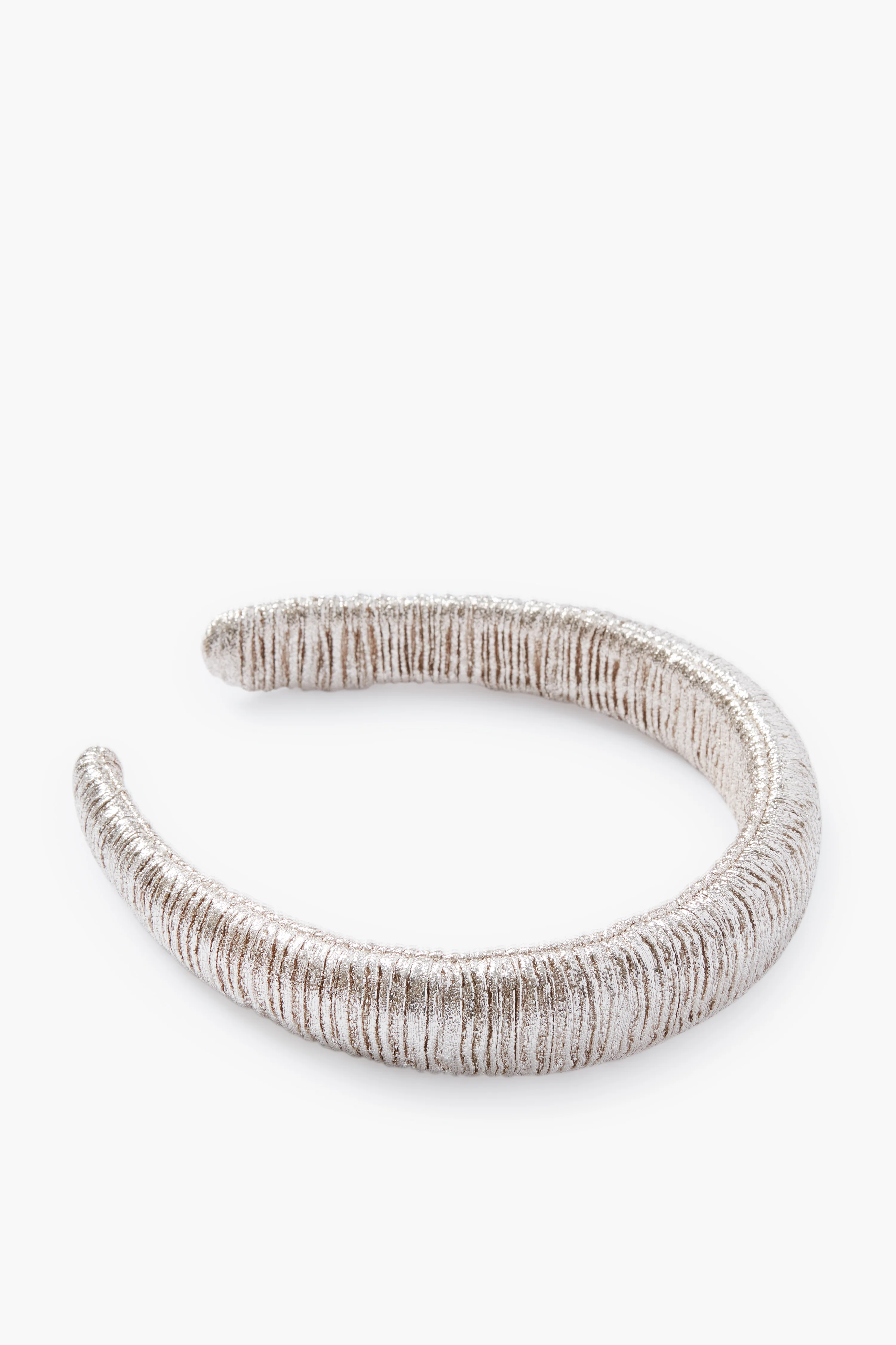 Champagne Shimmer Lame Marina Puffy Headband - Image 4