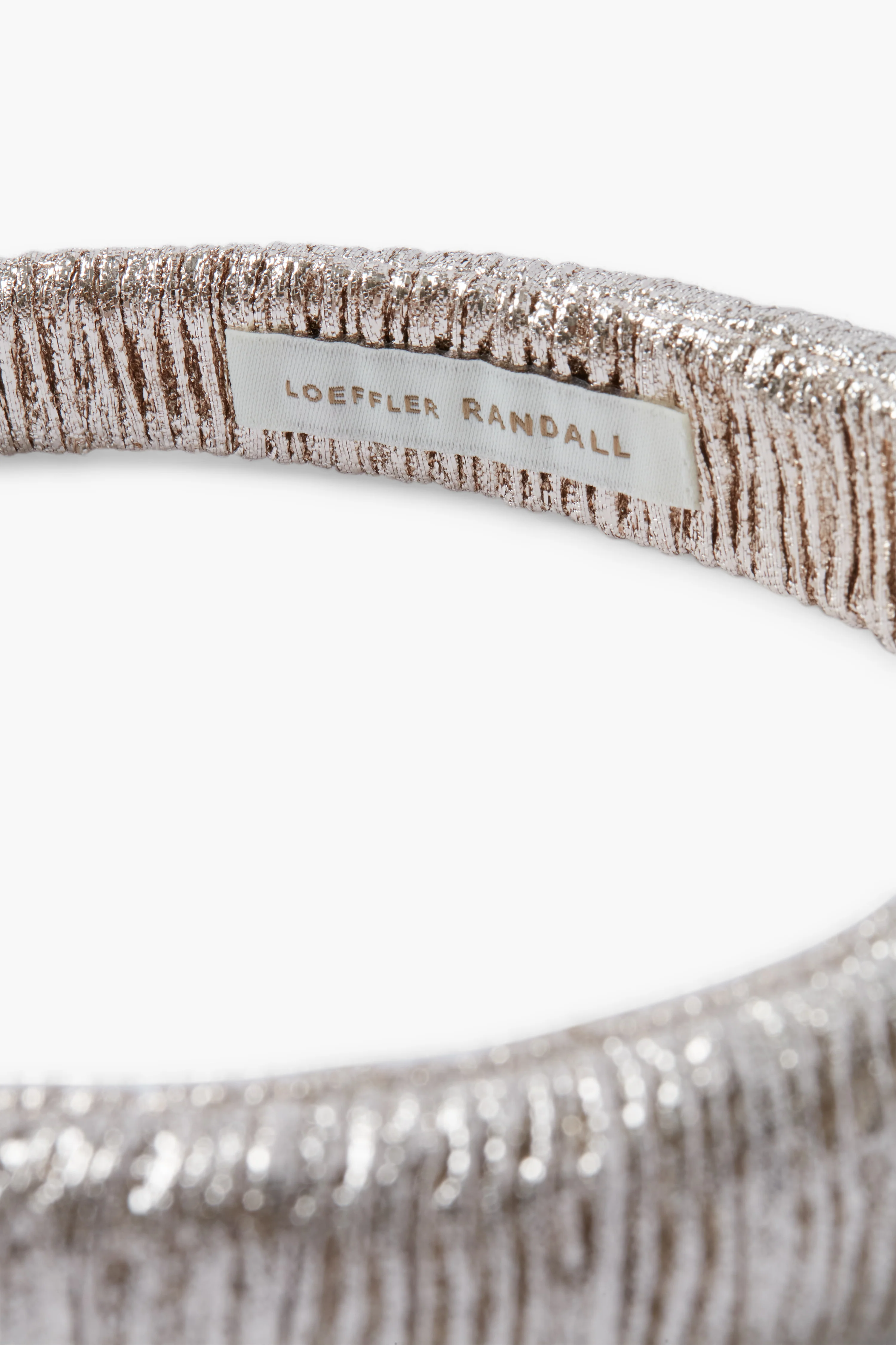 Champagne Shimmer Lame Marina Puffy Headband - Image 5