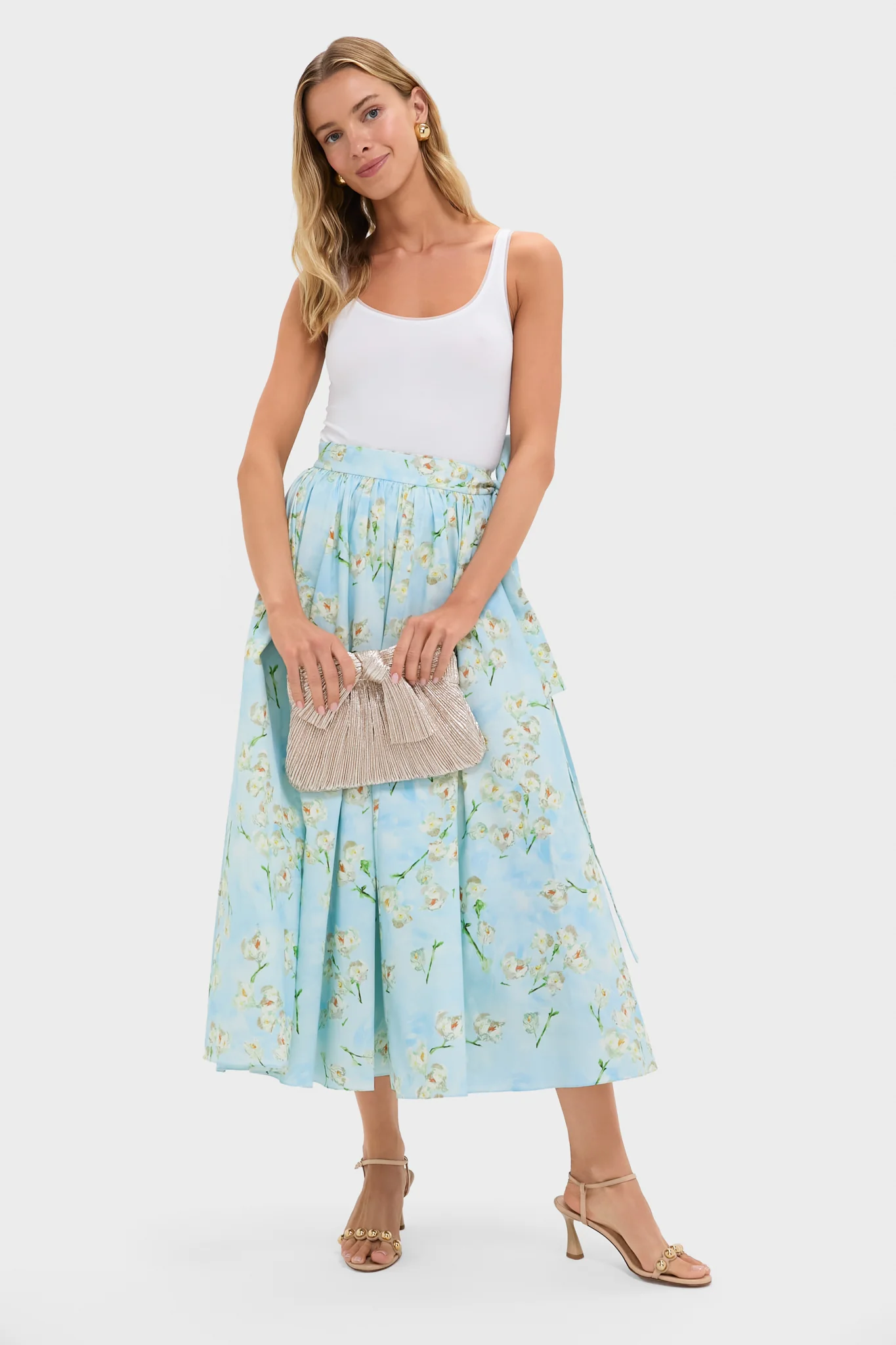 Champagne Shimmer Rayne Pleated Frame Clutch - Image 3