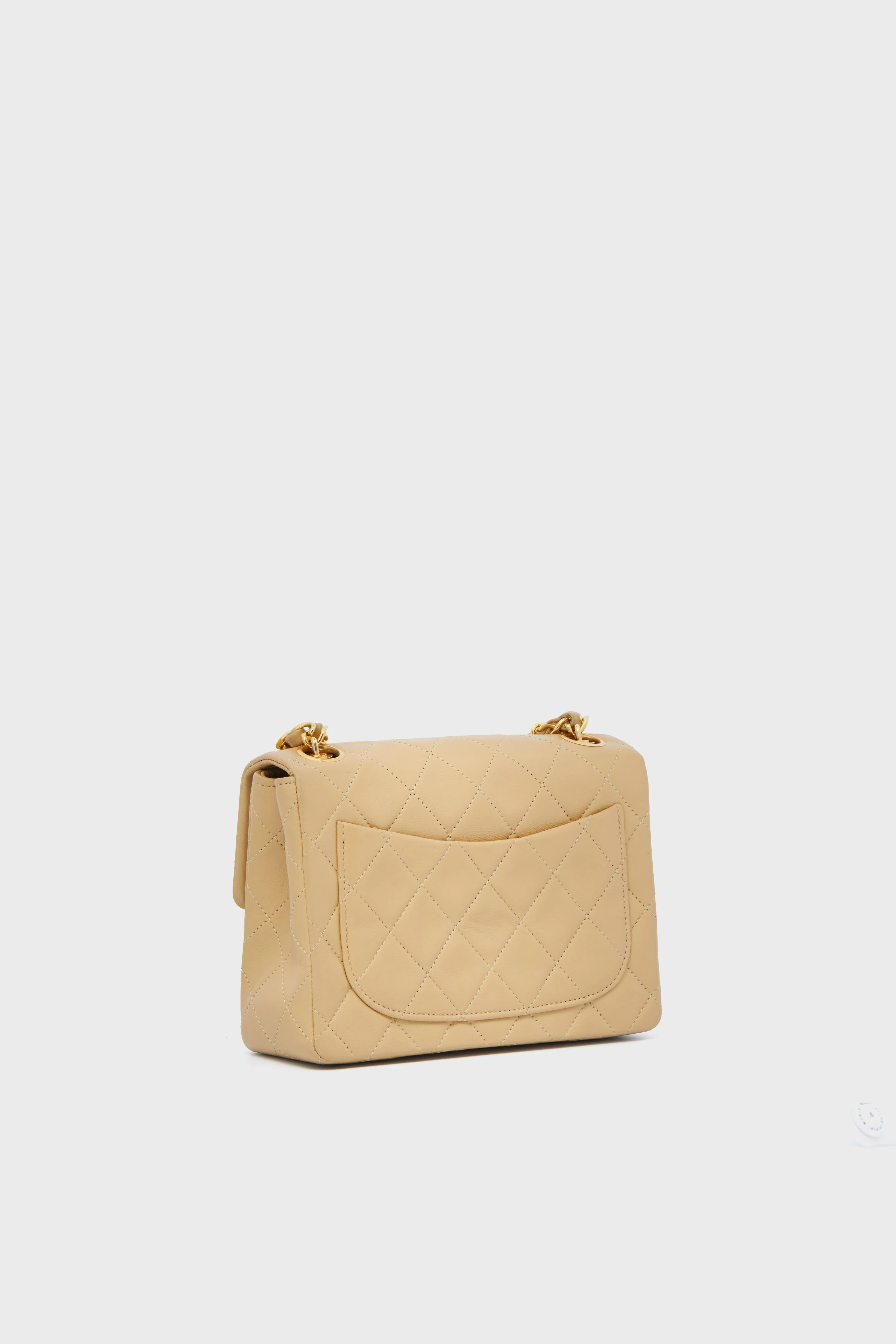 CHANEL Beige Mini Square Vintage Bag - Image 4
