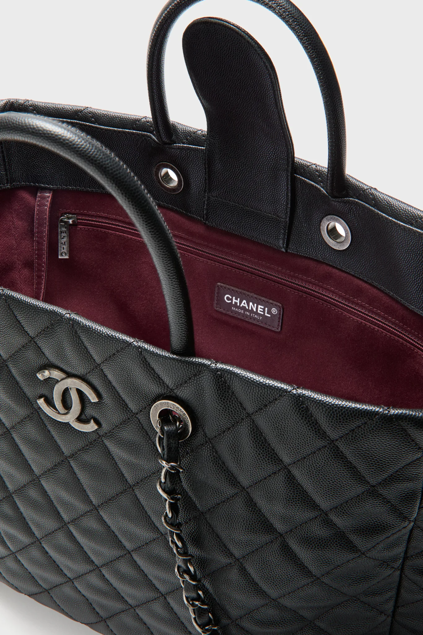 CHANEL Black Caviar Coco Allure Shopping Tote - Image 4