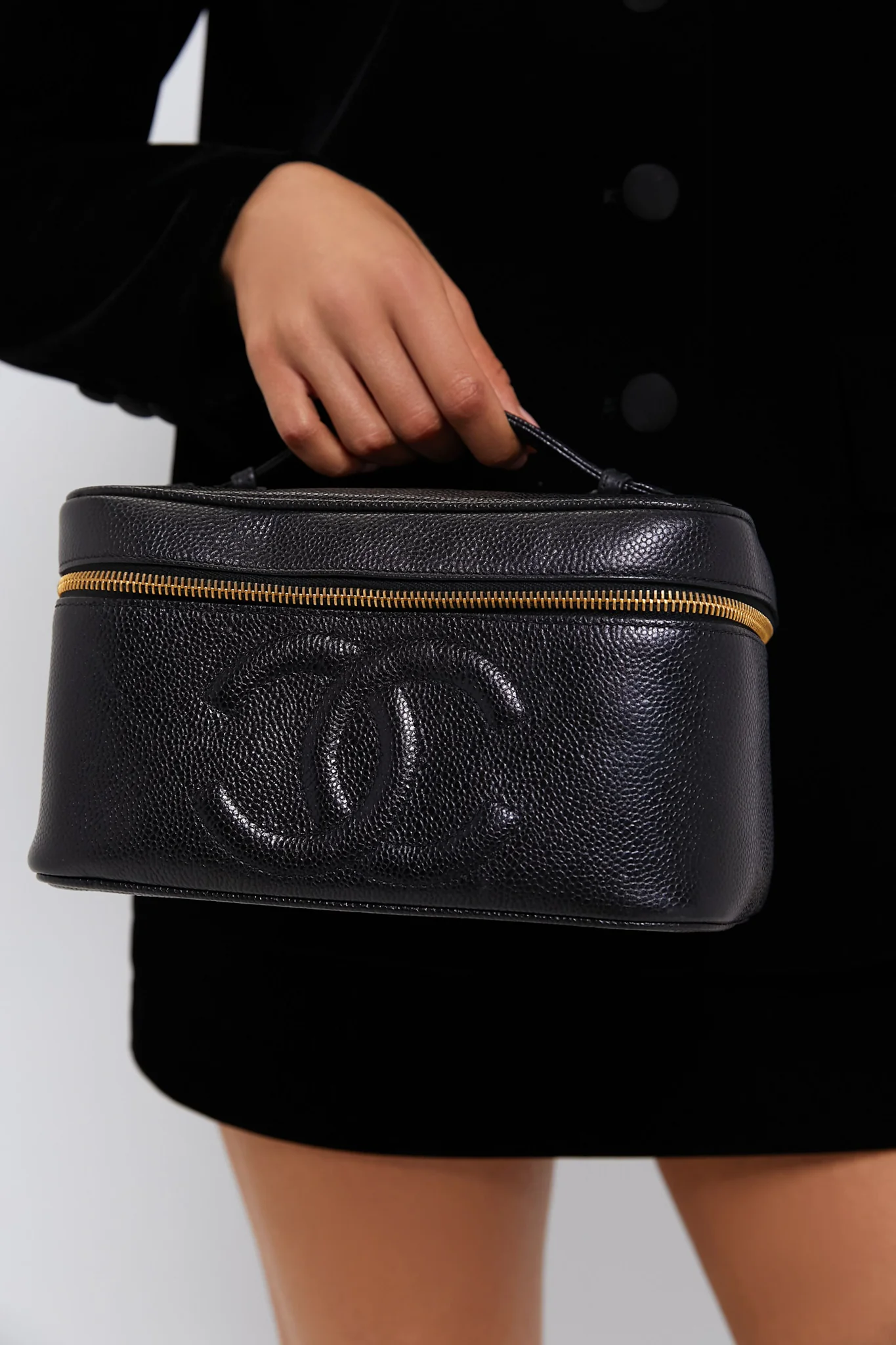 CHANEL Black Caviar Coco Mark Handbag - Image 2