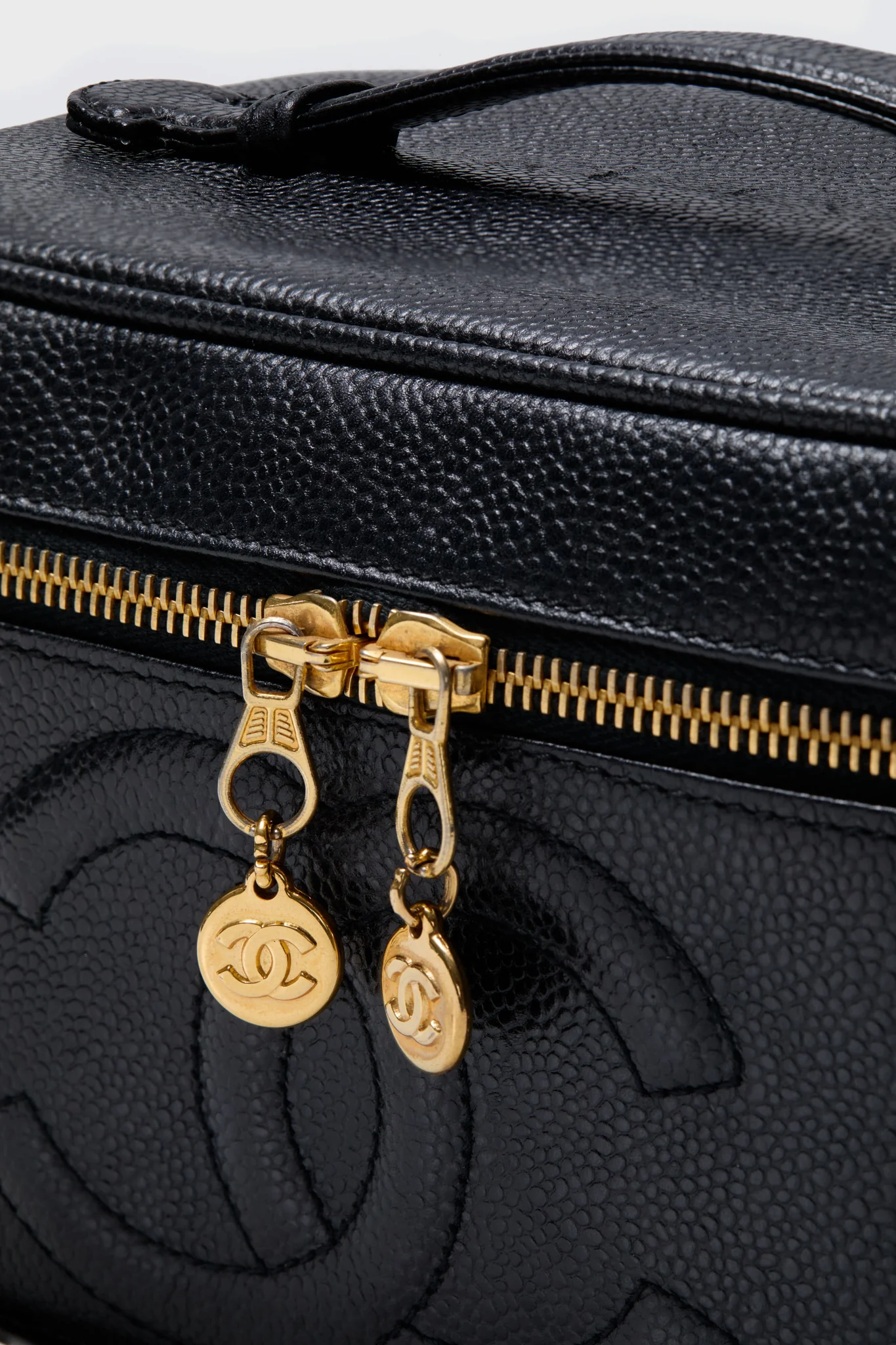 CHANEL Black Caviar Coco Mark Handbag - Image 5