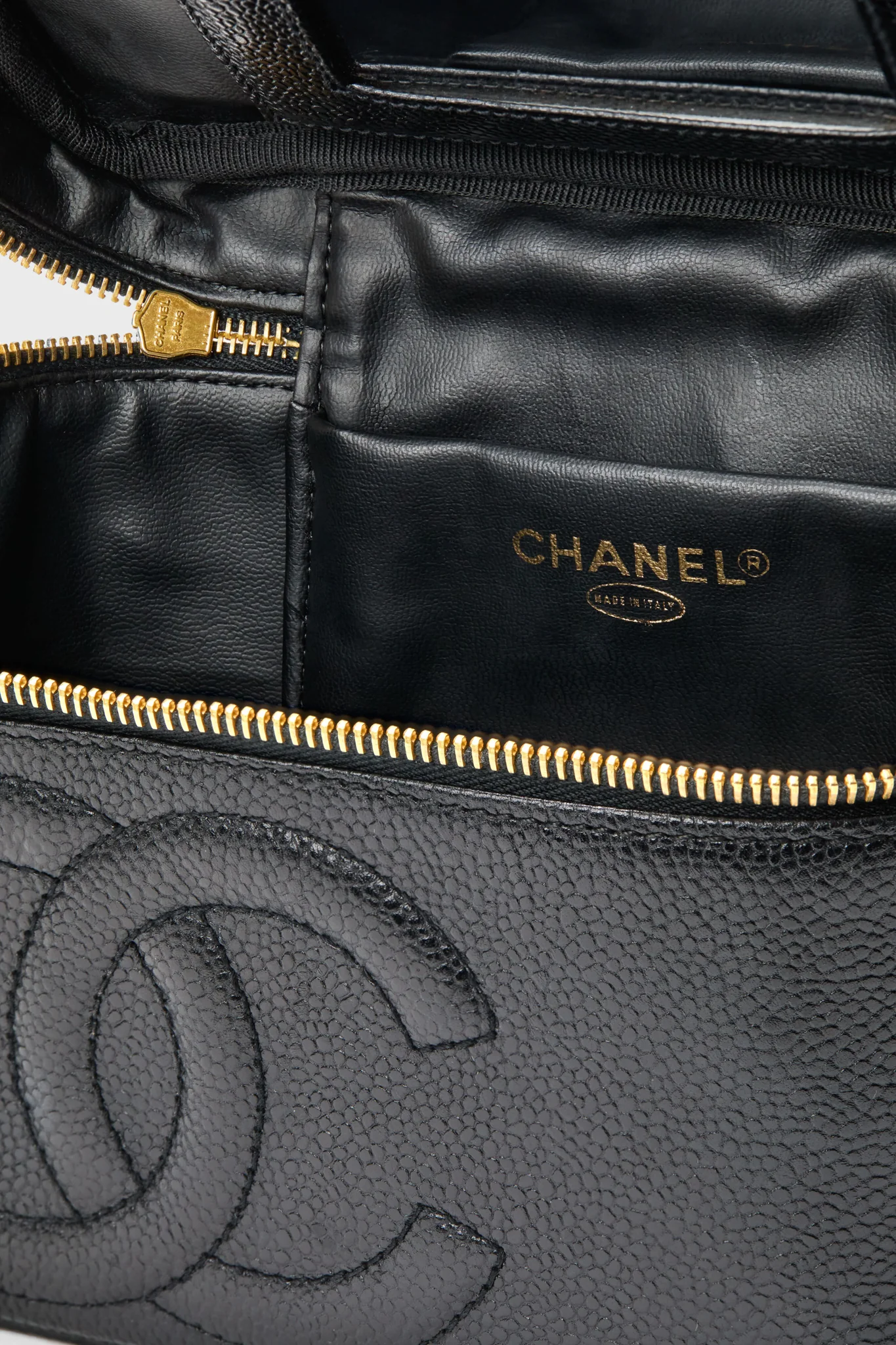 CHANEL Black Caviar Coco Mark Handbag - Image 6