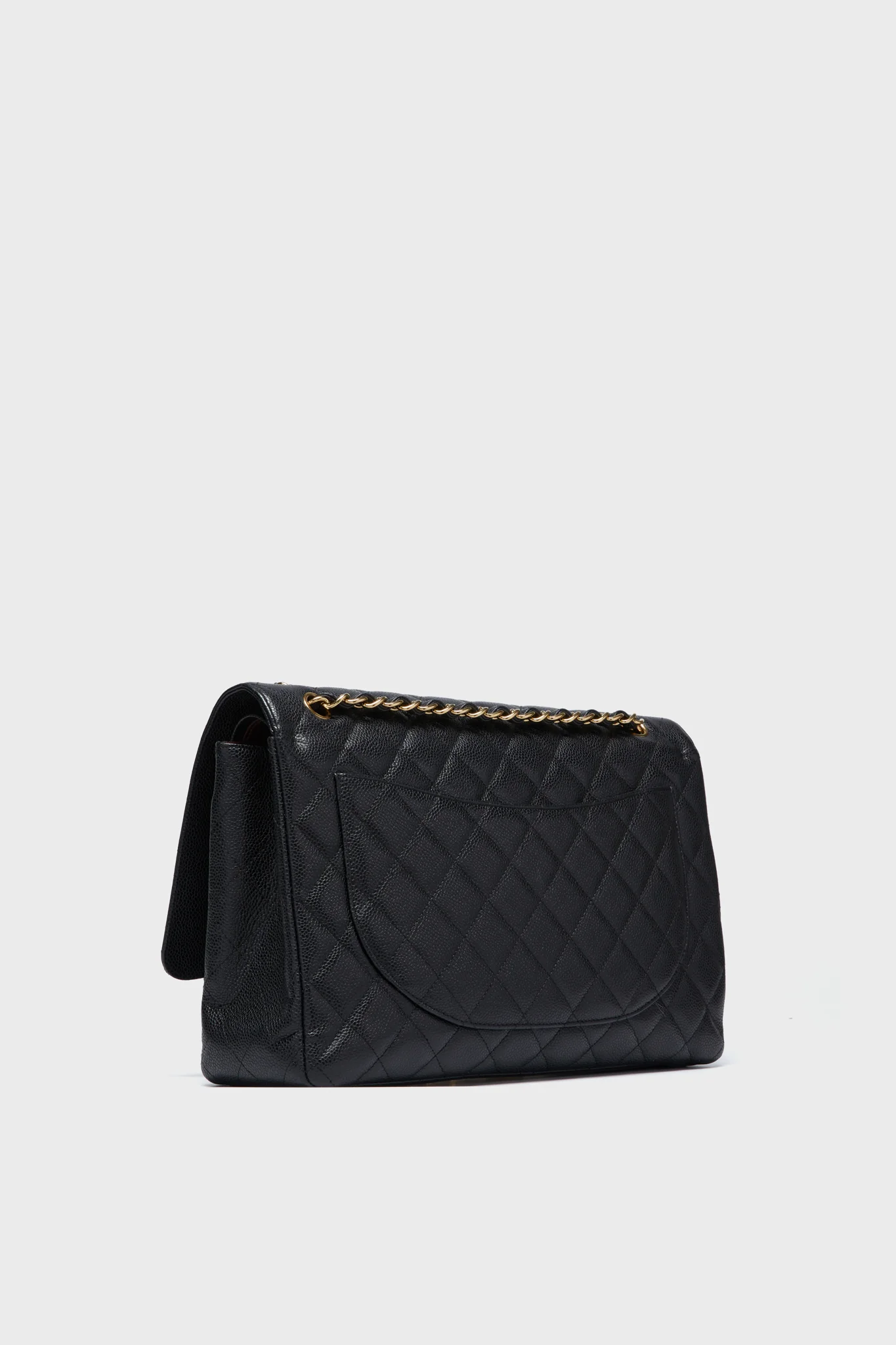 CHANEL Black Caviar Quilted Maxi Double Flap Shoulder Bag - Image 3