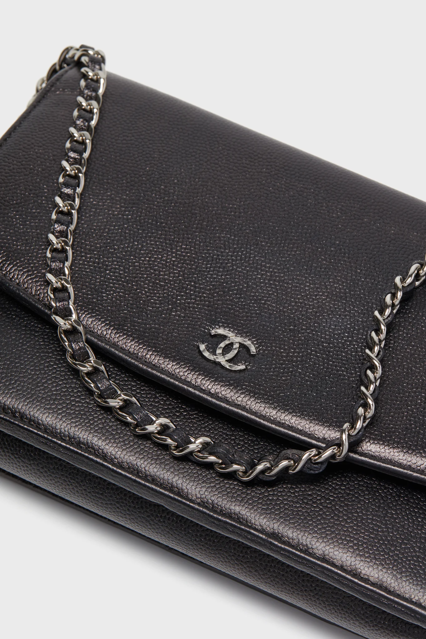 CHANEL Black Caviar Sevruga Wallet On Chain - Image 4