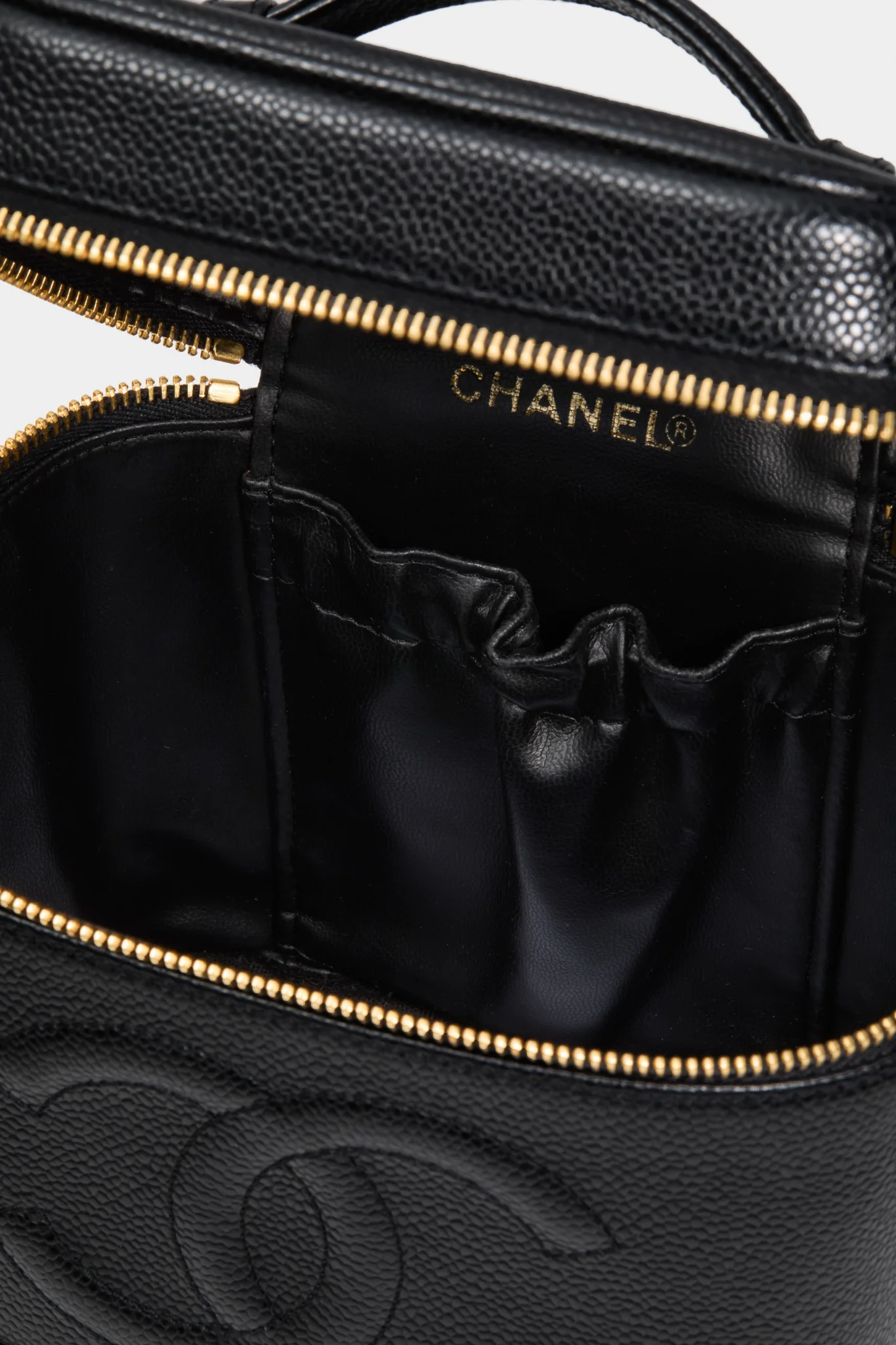 CHANEL Black Coco Mark Hand Vanity Bag - Image 5