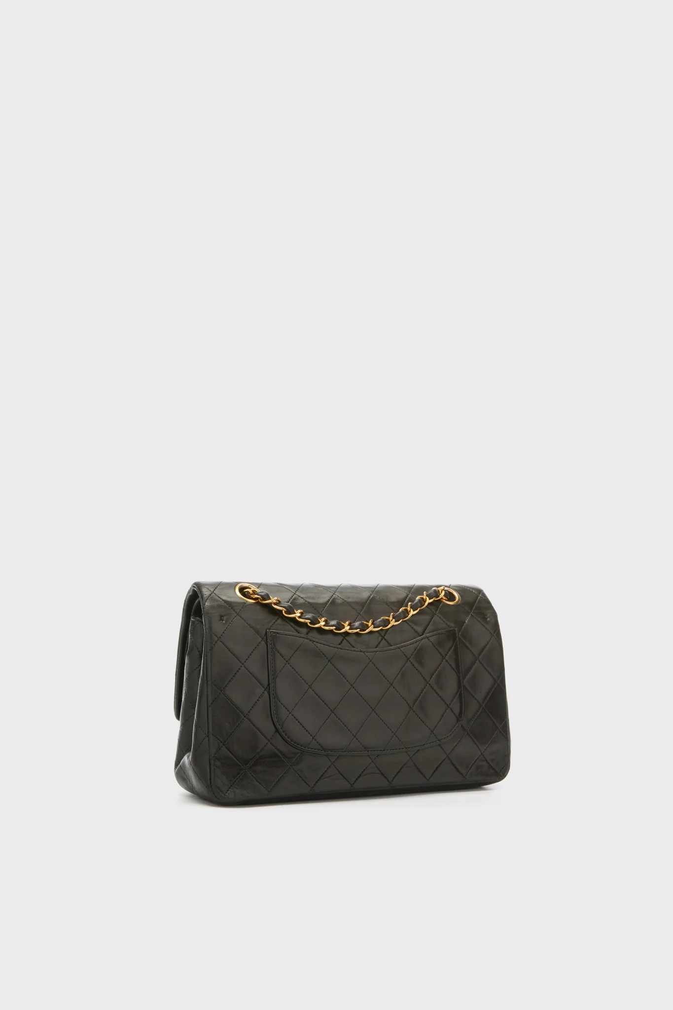 CHANEL Black Lambskin Medium Vintage Classic Double Flap Shoulder Bag - Image 4