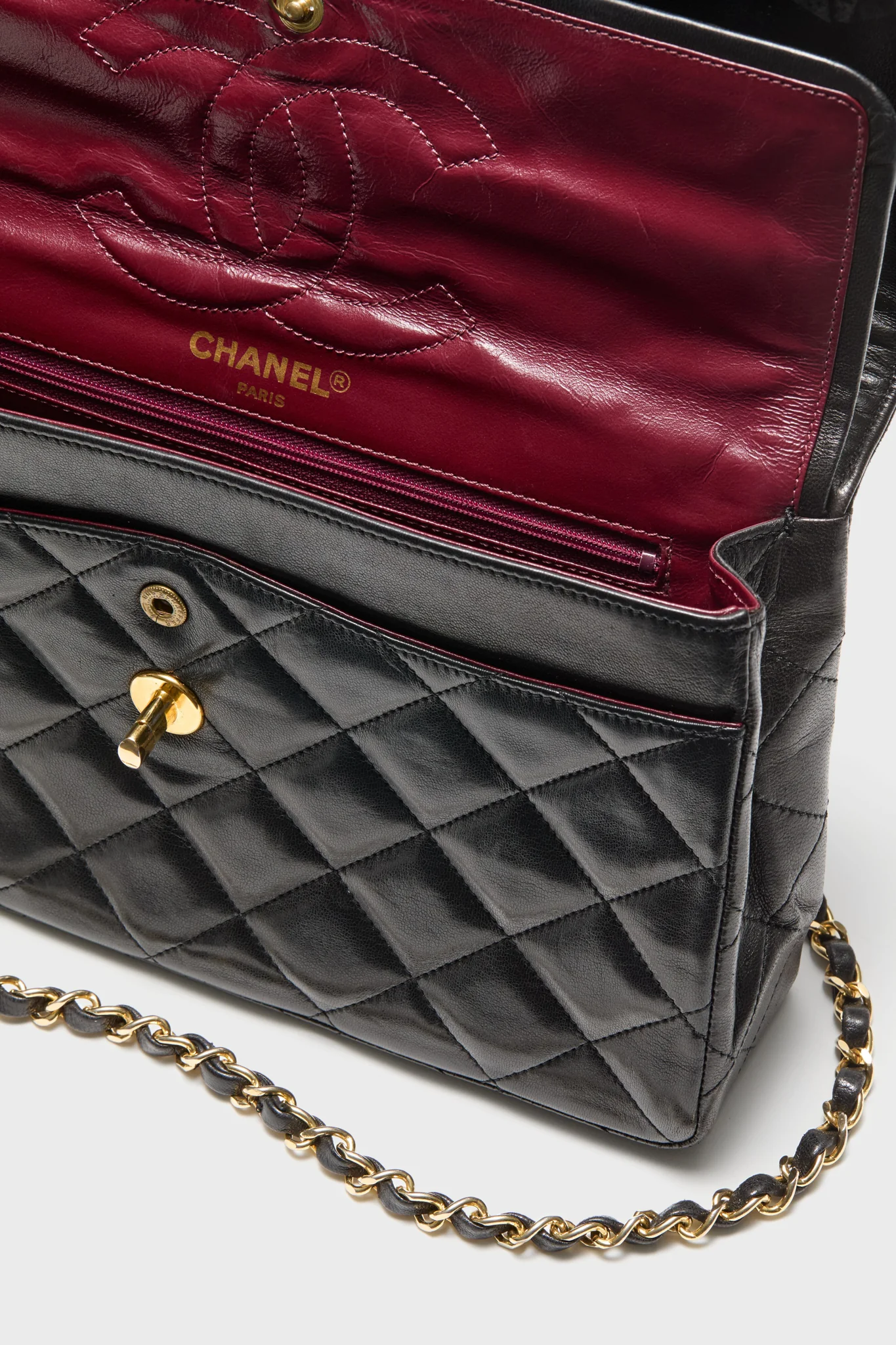 CHANEL Black Lambskin Quilted Medium Paris Limited Double Flap Shoulder Bag - Image 6