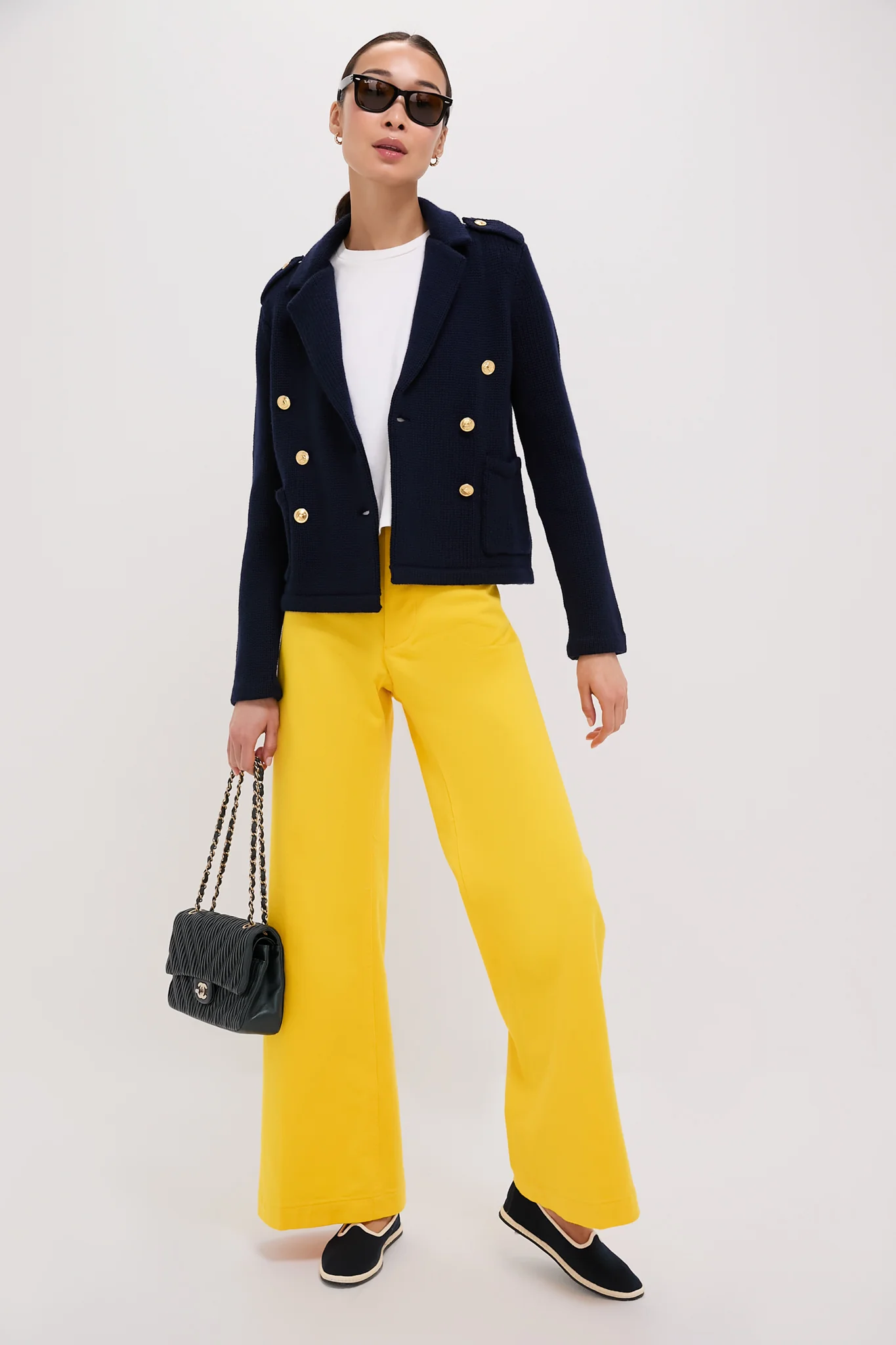 CHANEL Blue Calfskin Coco Pleats Double Flap Bag - Image 3