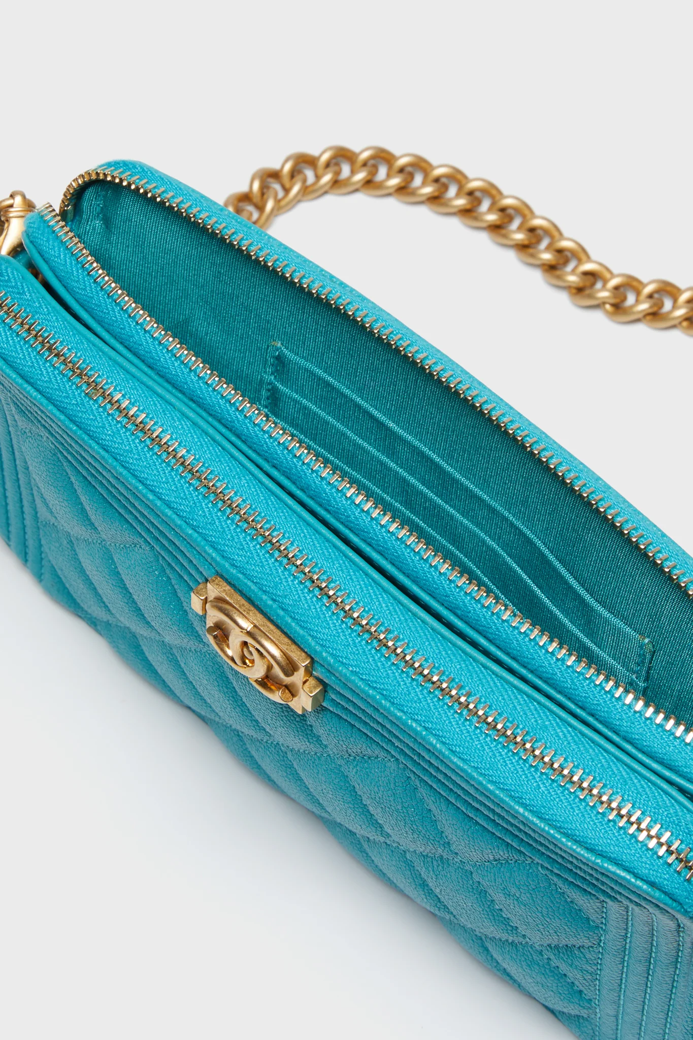 CHANEL Blue Caviar Boy Wallet On Chain - Image 4