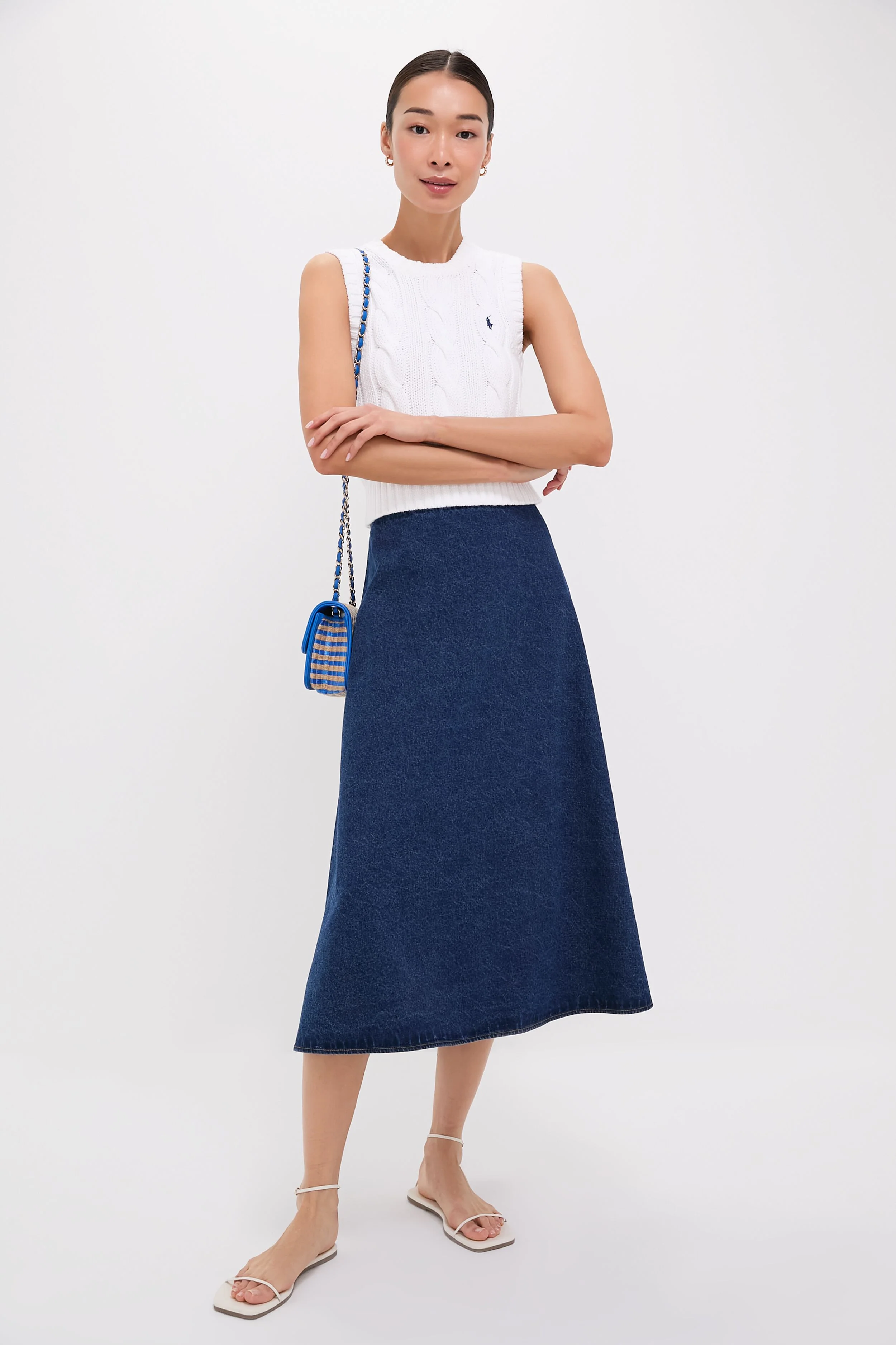 CHANEL Blue Small Raffia and Jute Urban Jungle Single Flap Bag - Image 3