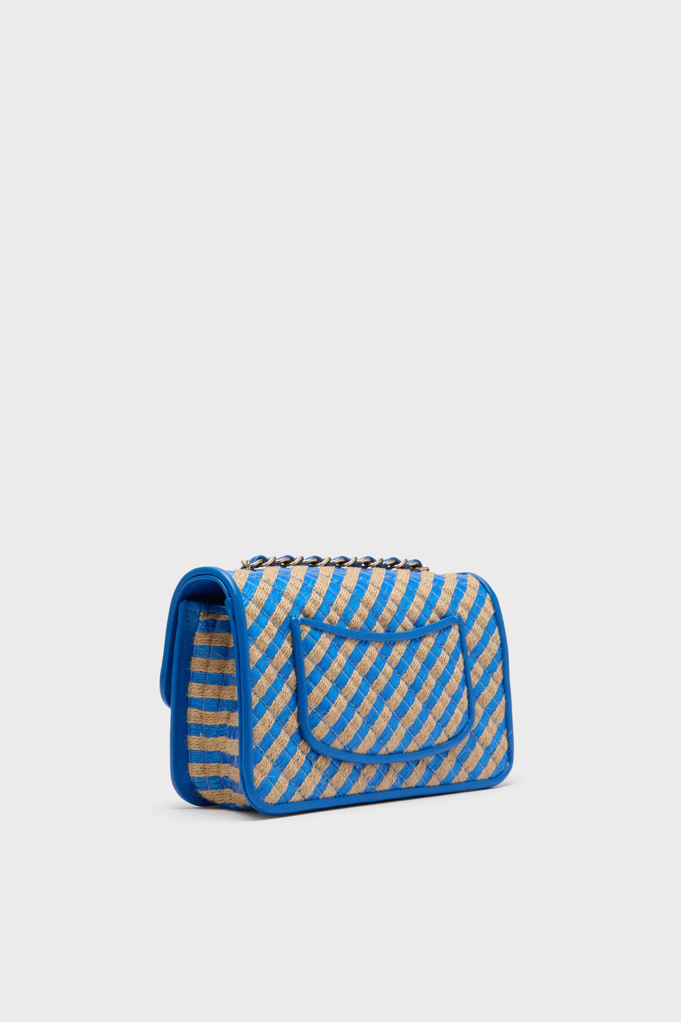 CHANEL Blue Small Raffia and Jute Urban Jungle Single Flap Bag - Image 6