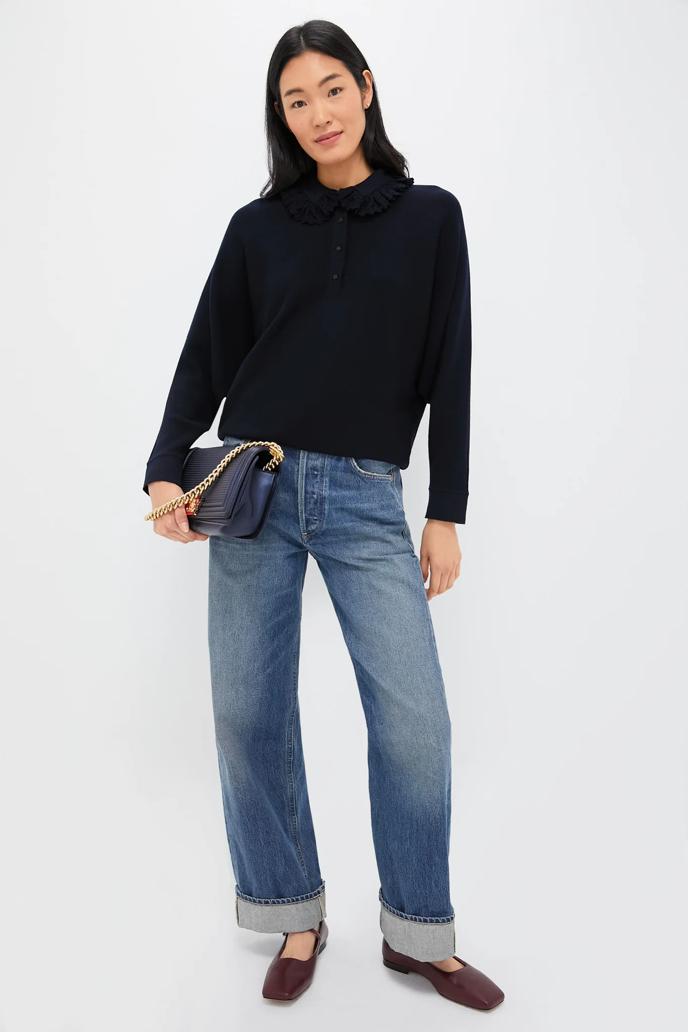 Chanel Boy Embossed Bicolor Shoulder Bag - Image 3