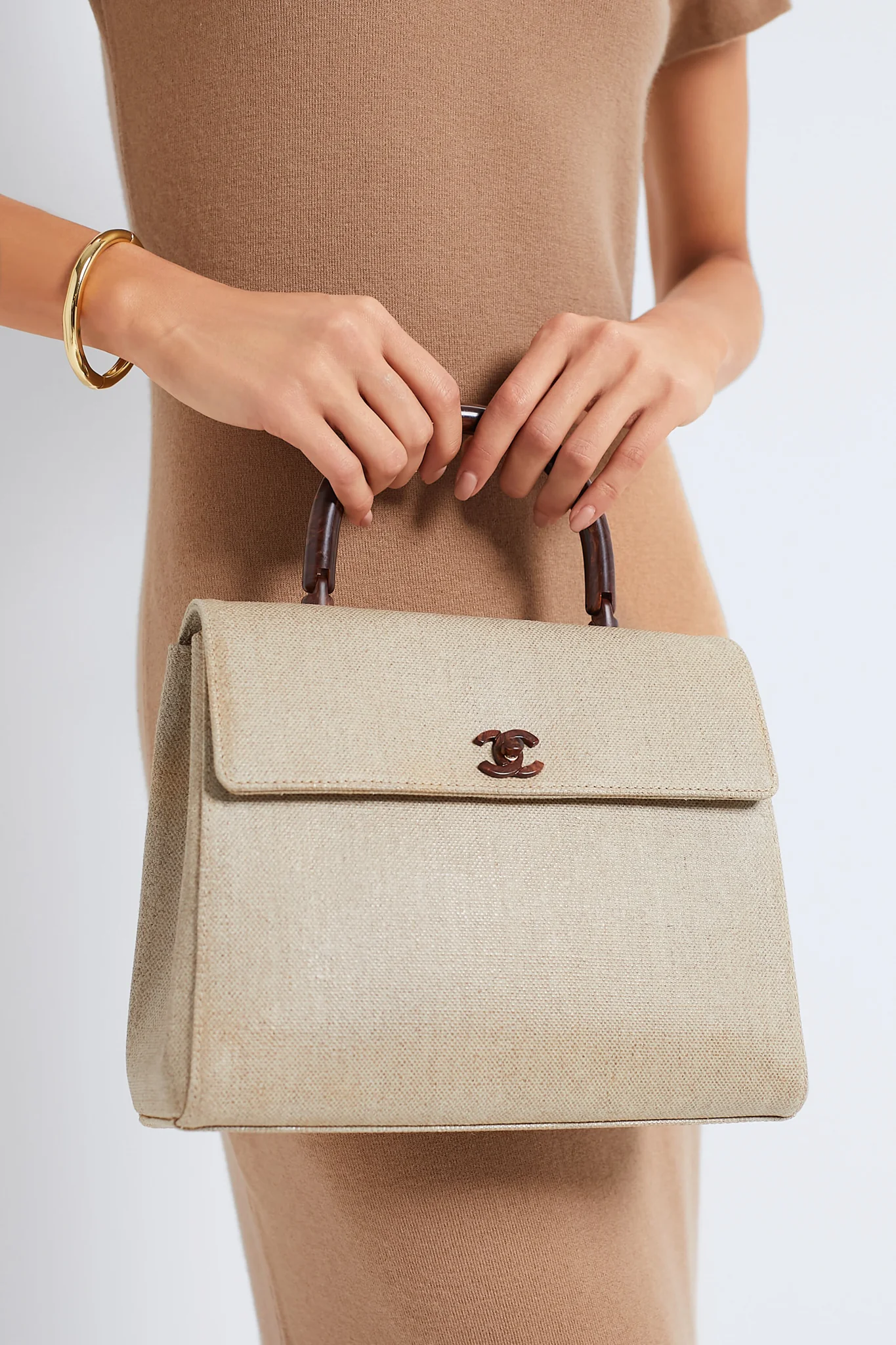 CHANEL Canvas Top Handle Bag - Image 3