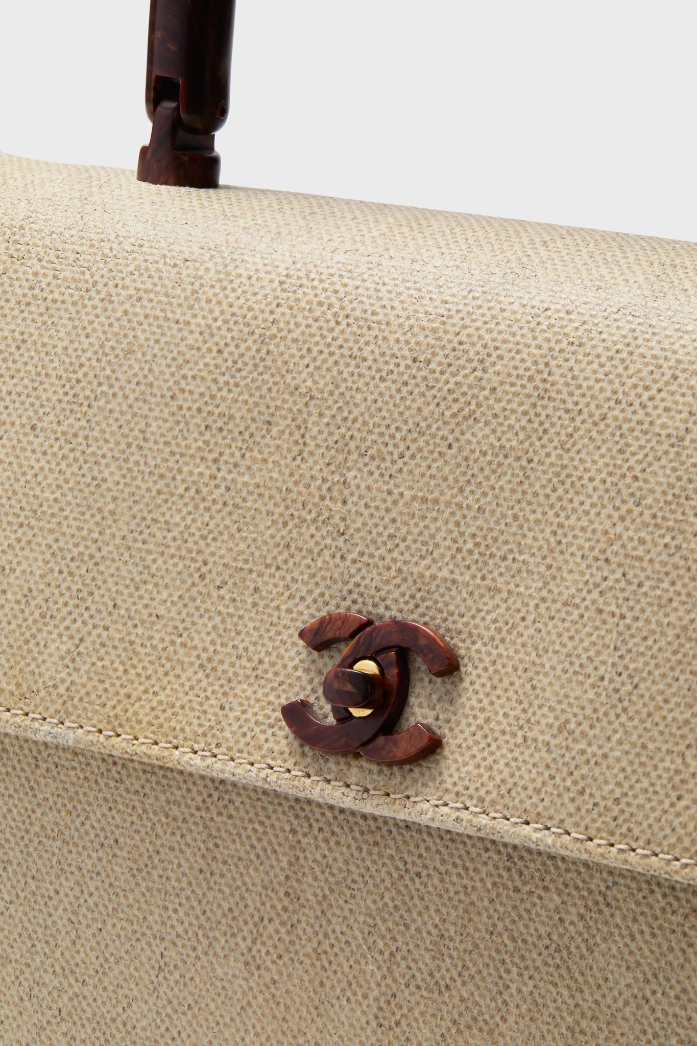 CHANEL Canvas Top Handle Bag - Image 5