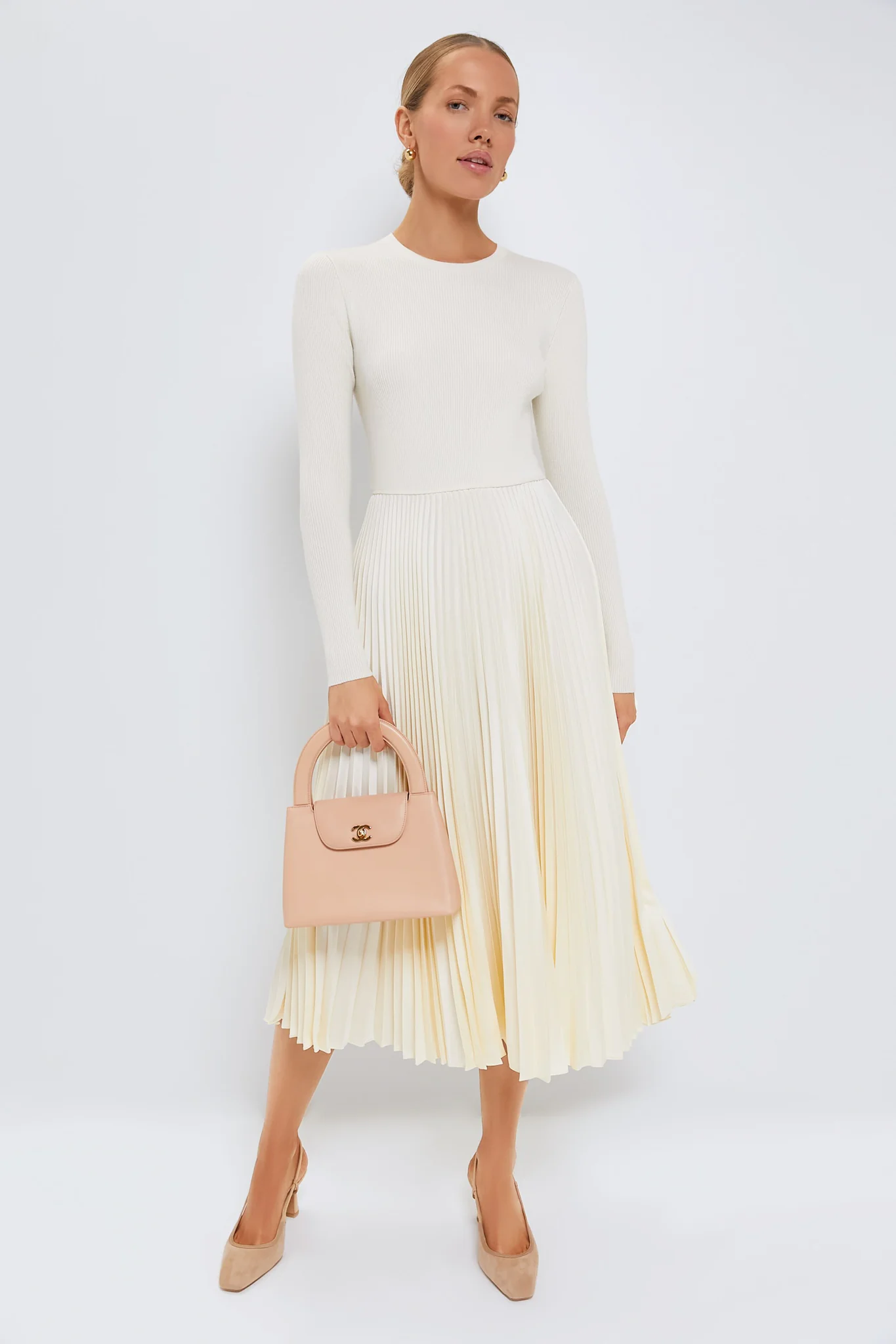 CHANEL Beige Coco Kelly Leather Handbag - Image 3