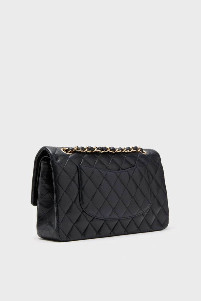 CHANEL Navy Blue Lambskin Double Flap - Image 5
