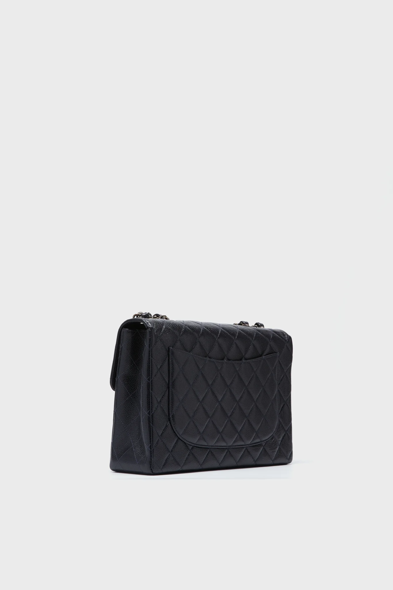 CHANEL Navy Caviar Maxi Flap Shoulder Bag - Image 3