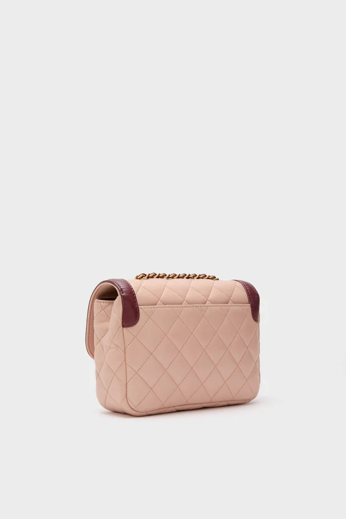 CHANEL Pink Lambskin Quilted Mini Two Tone Day Flap Shoulder Bag - Image 5
