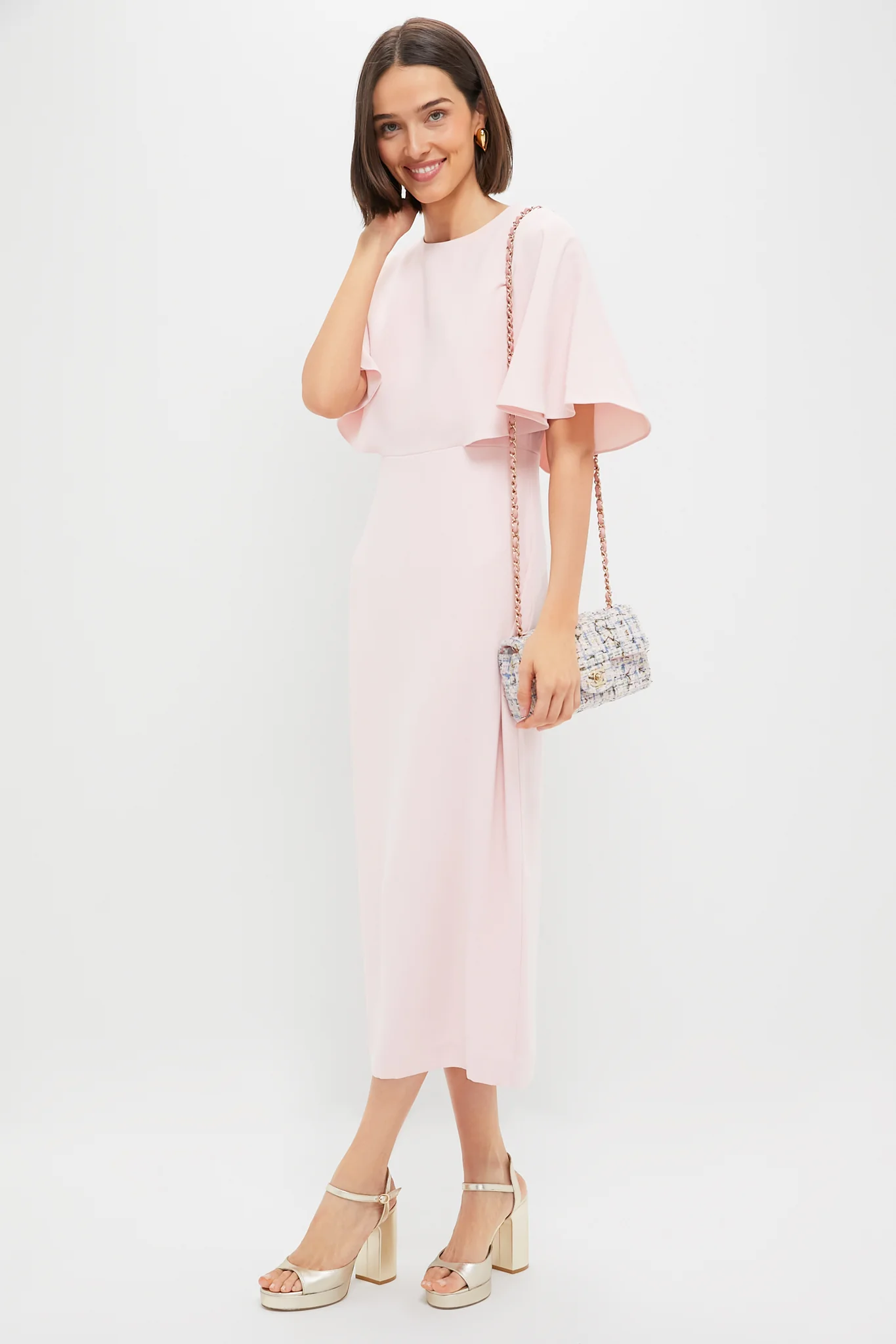 CHANEL Pink Tweed Mini Matelasse Crossbody - Image 3