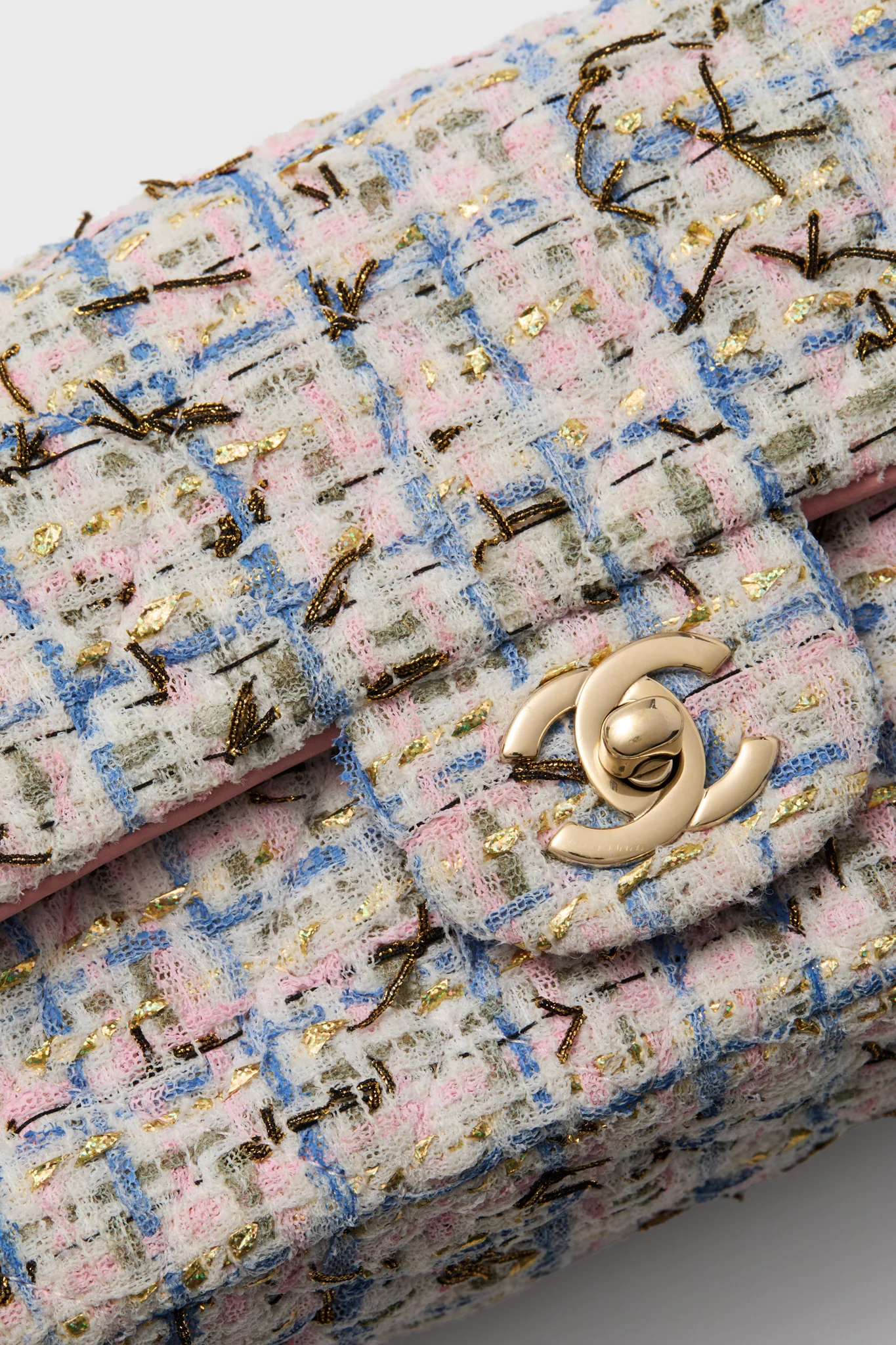 CHANEL Pink Tweed Mini Matelasse Crossbody - Image 7