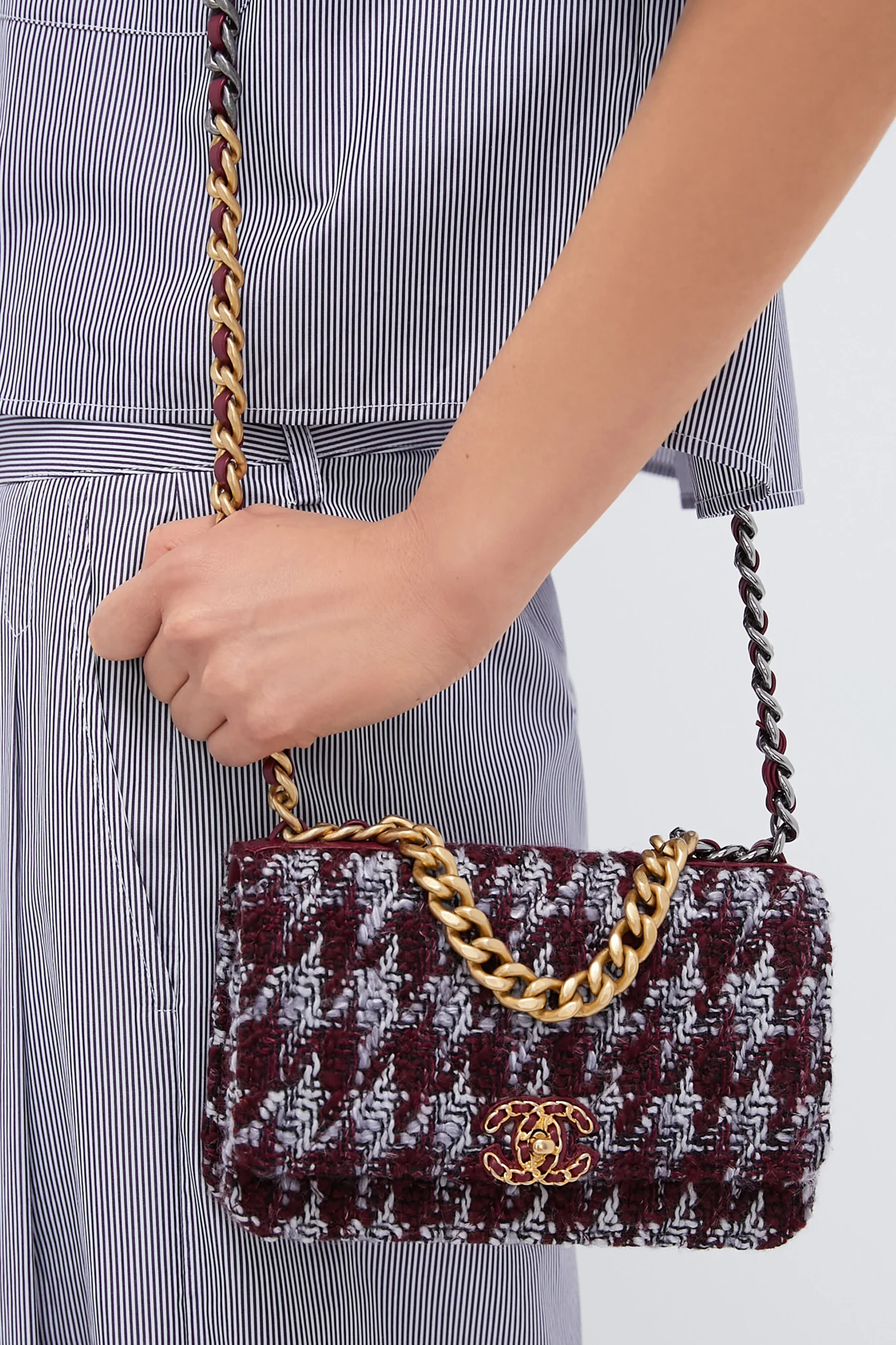 CHANEL Quilted Tweed Wallet On Chain - Image 2