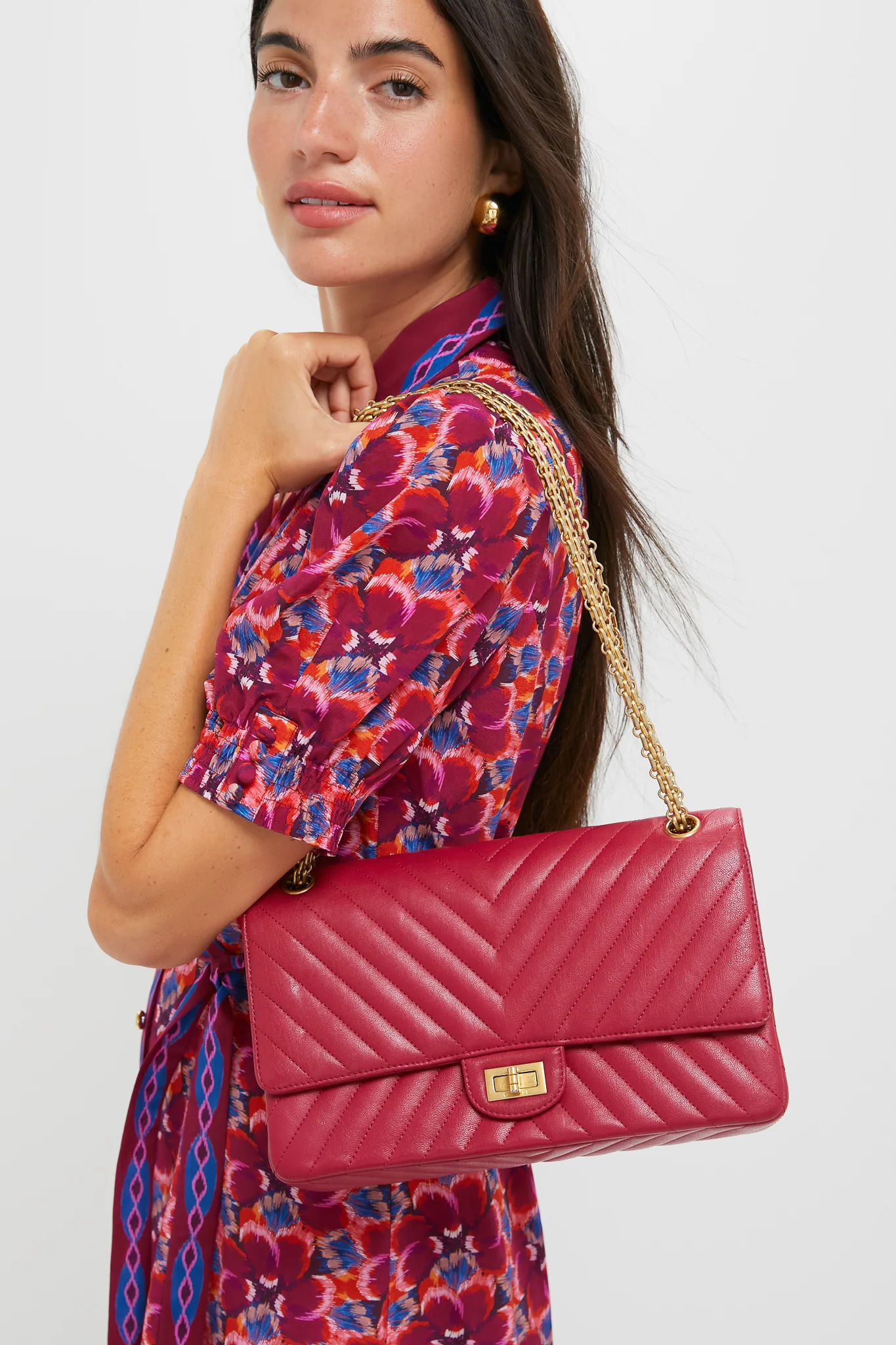 CHANEL Red Reissue 2.55 Flap Bag Calf Leather - Image 2