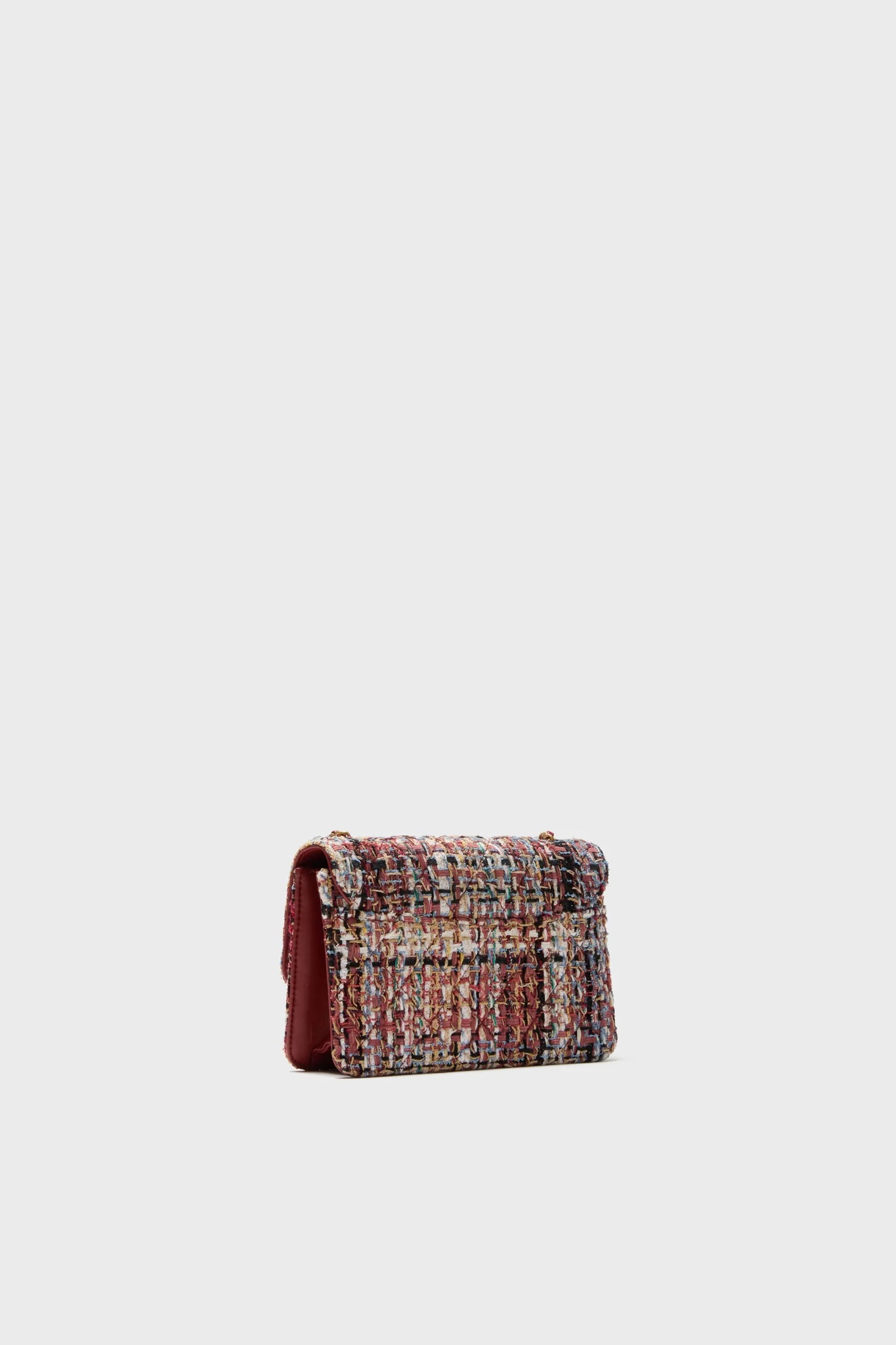 CHANEL Red Tweed Beauty Lock Flap Bag - Image 6