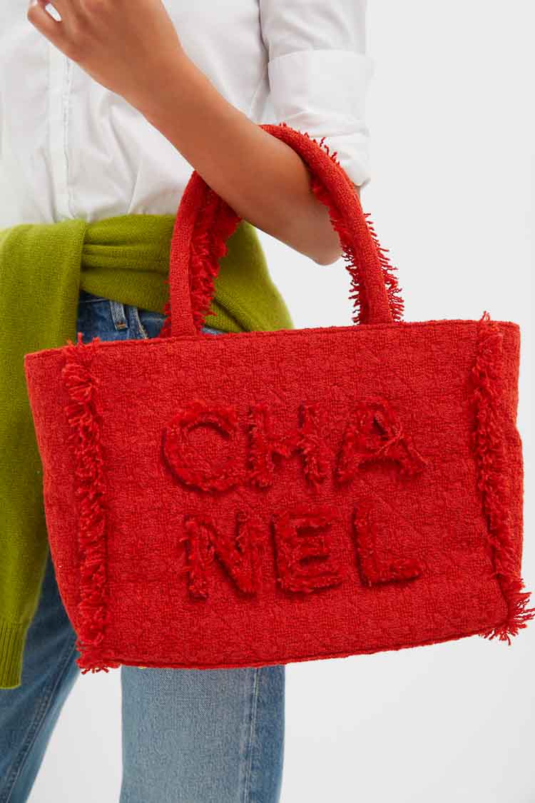 CHANEL Red Zipped Shopper Tote - Image 2
