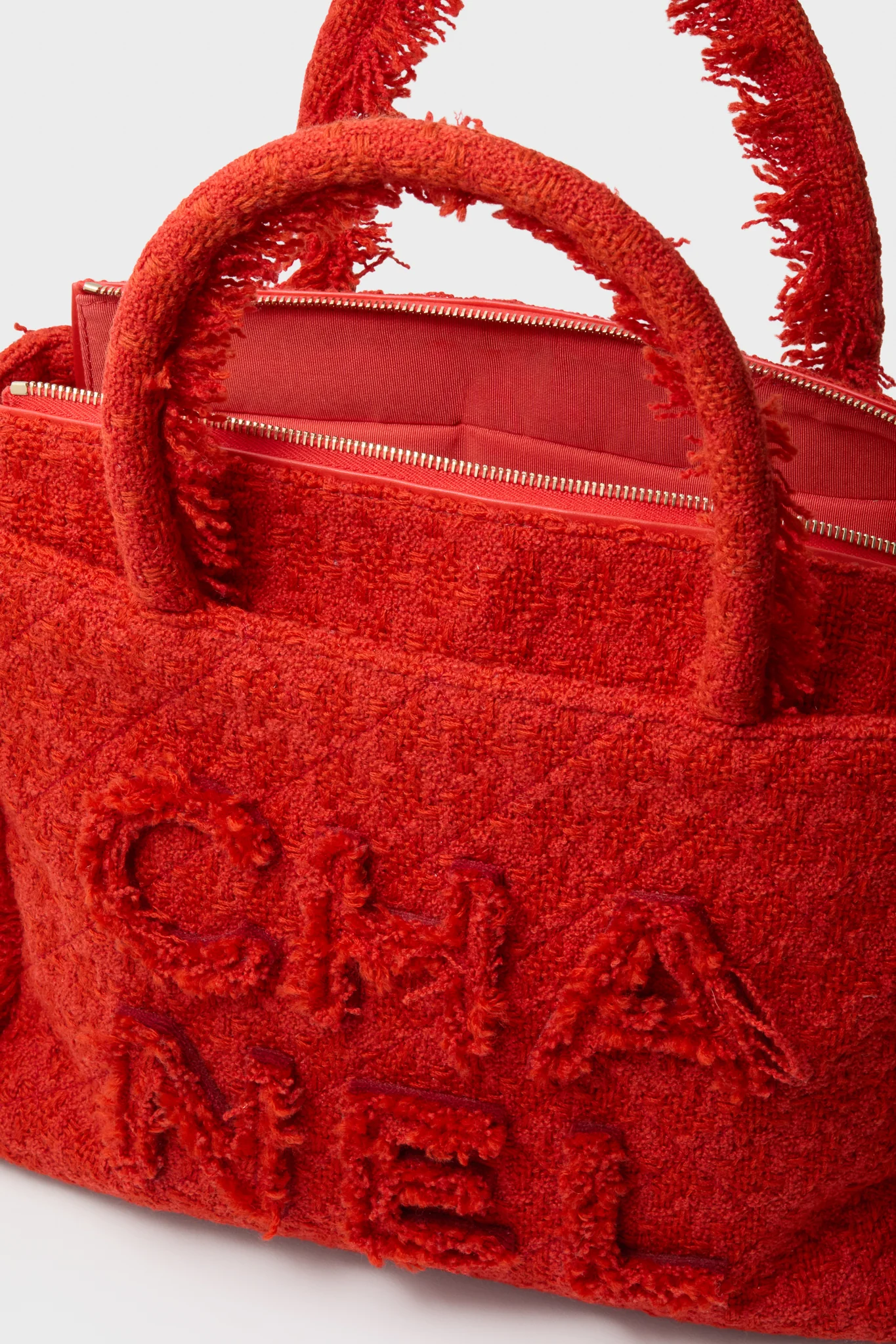 CHANEL Red Zipped Shopper Tote - Image 5