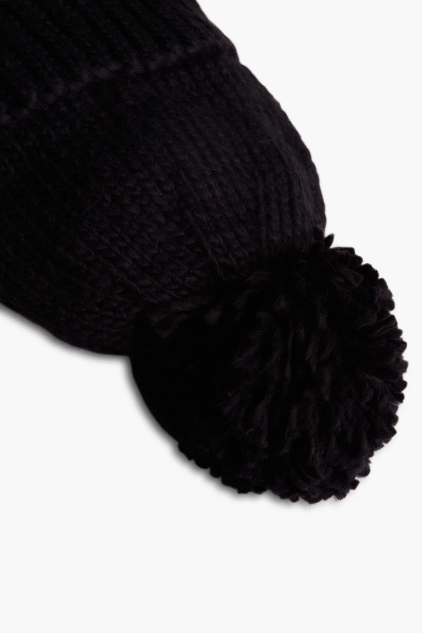 Charcoal Hand Knitted Basic Pom Hat - Image 4