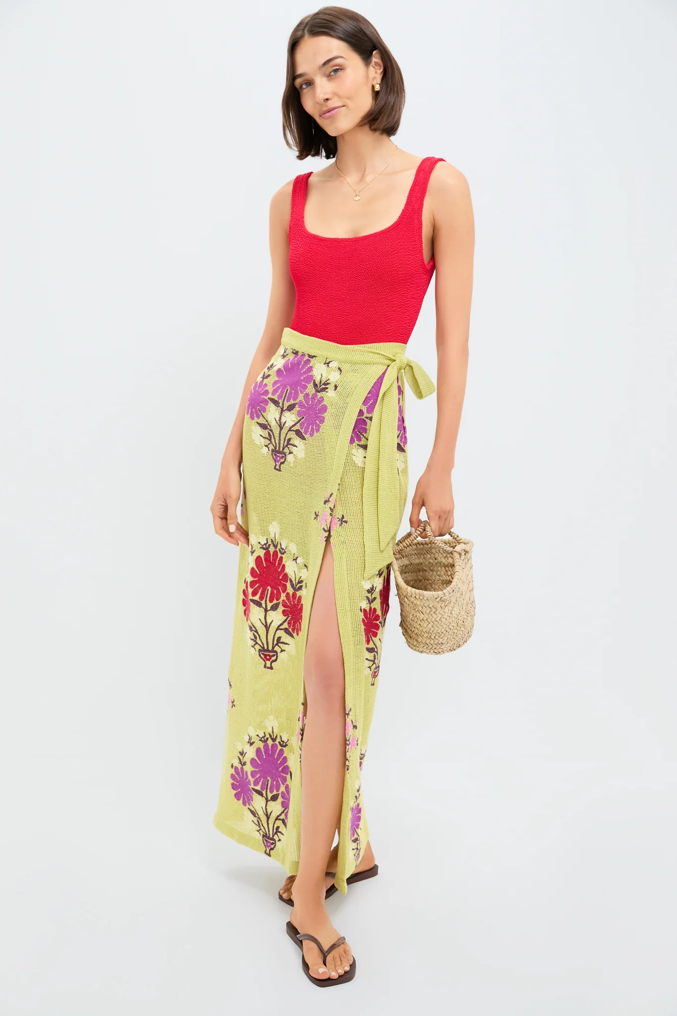 Chartreuse Eden Wrap Skirt - Image 2