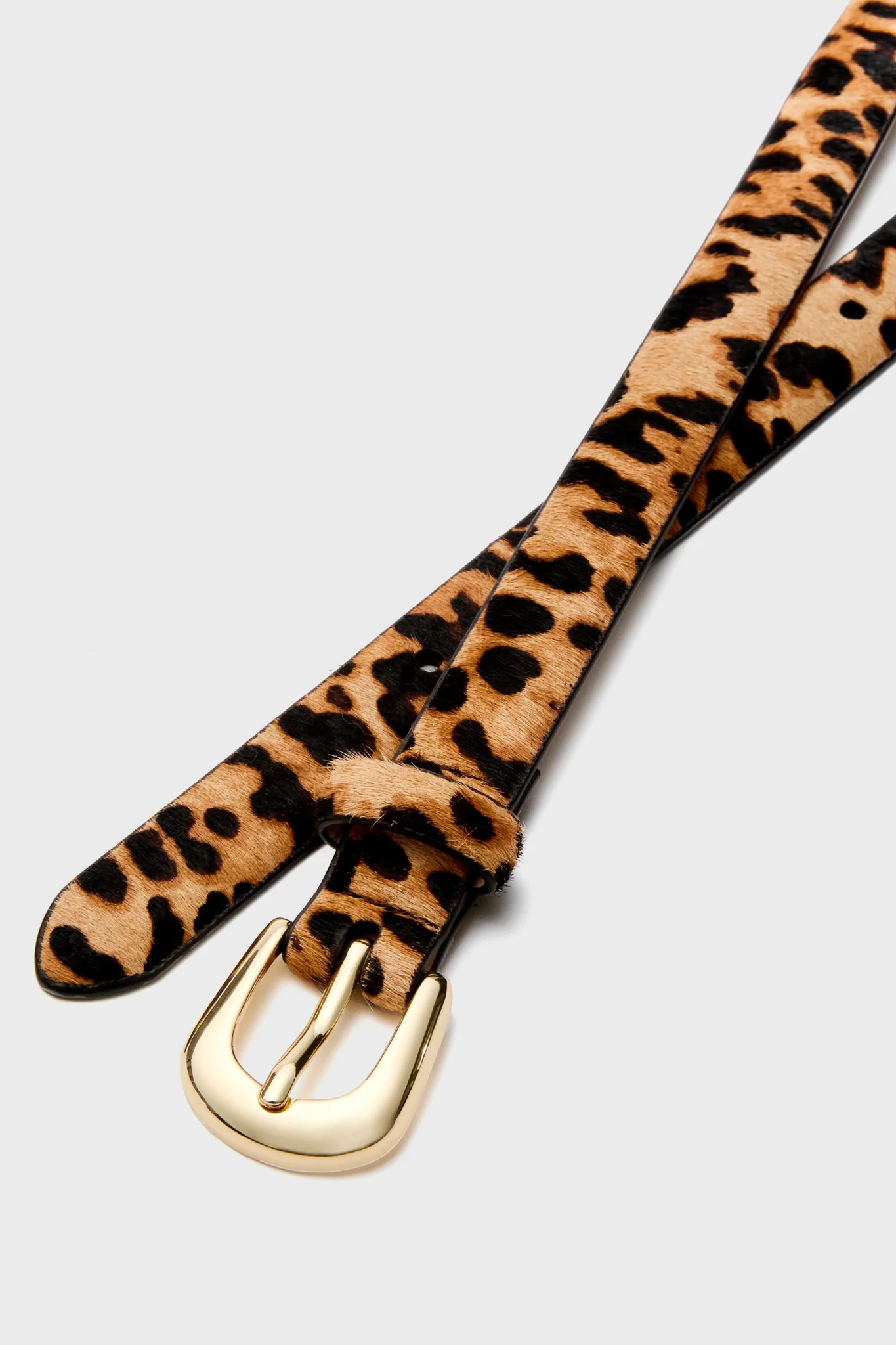 Cheetah and Gold Kennedy Mini Calf-Hair Belt - Image 4