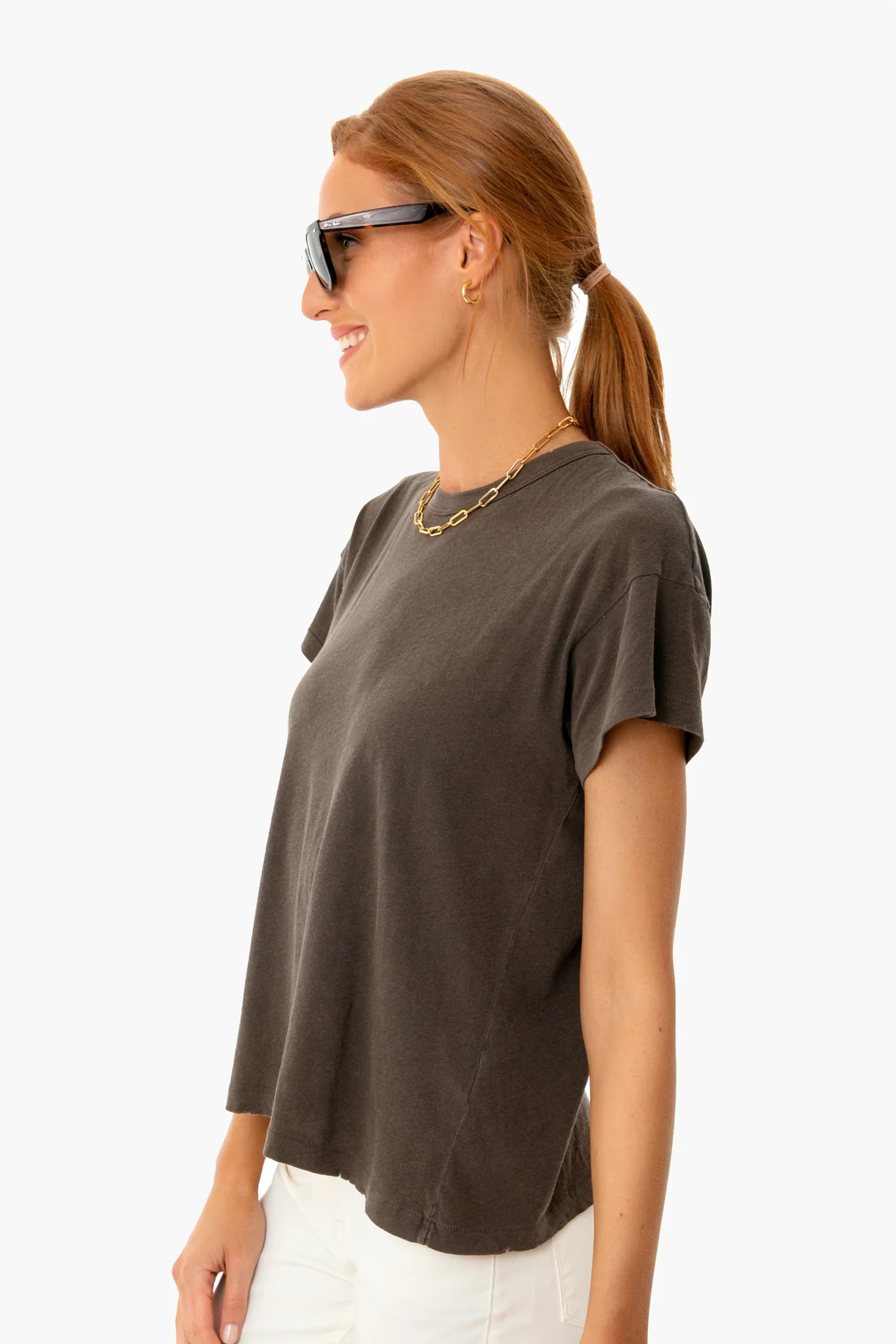 Chestnut Boxy Crew Tee - Image 2