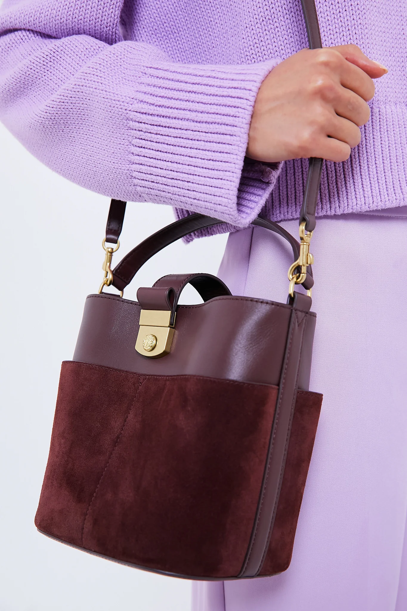 Chestnut Crest Lock Bucket Bag - Image 3