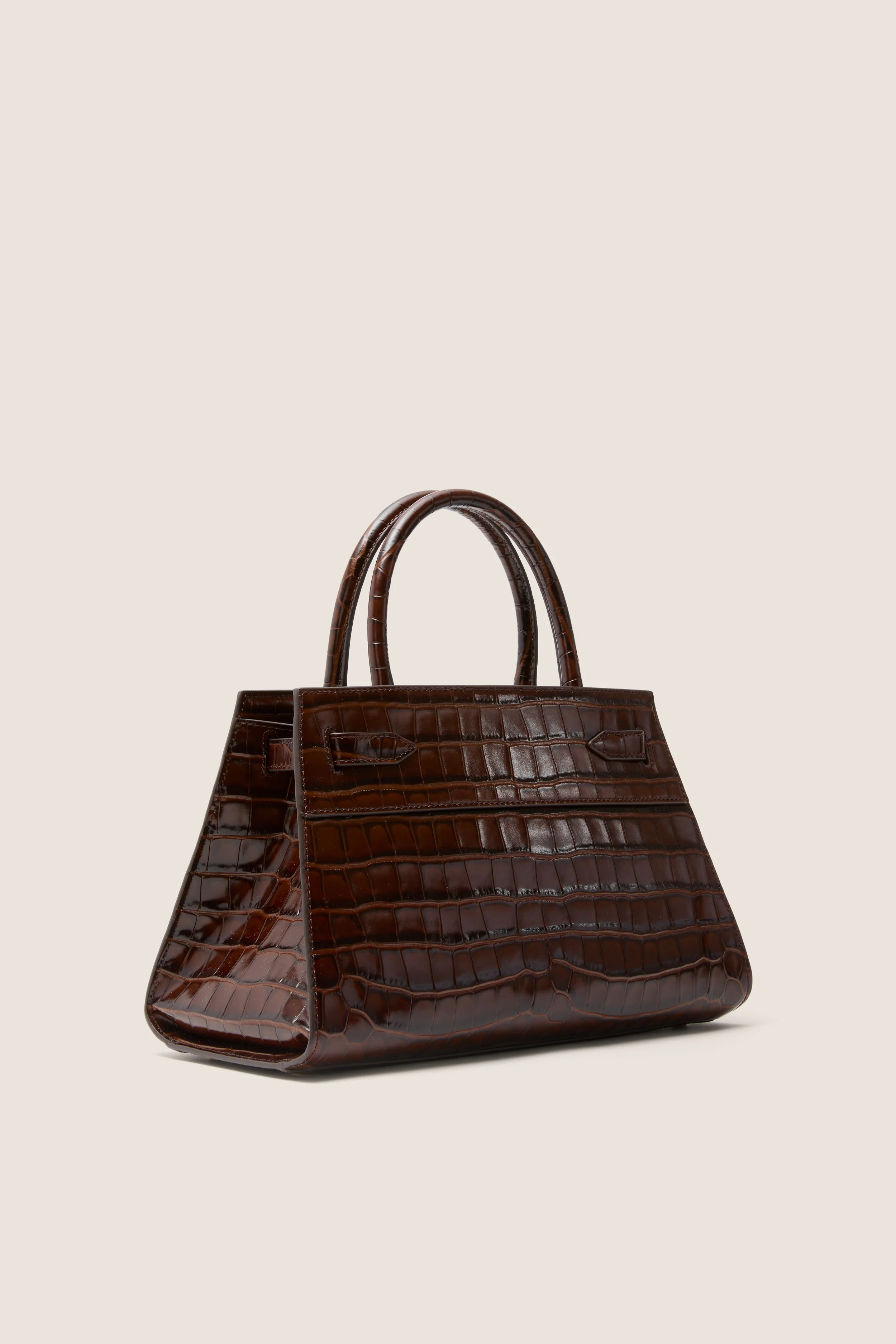 Chestnut Croc Embossed Veronica Beard Dash Bag - Image 5
