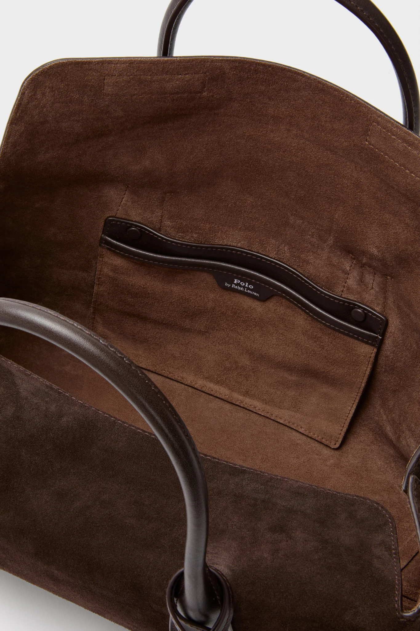 Chocolate and Tobacco Suede and Leather Medium Satchel - Image 5