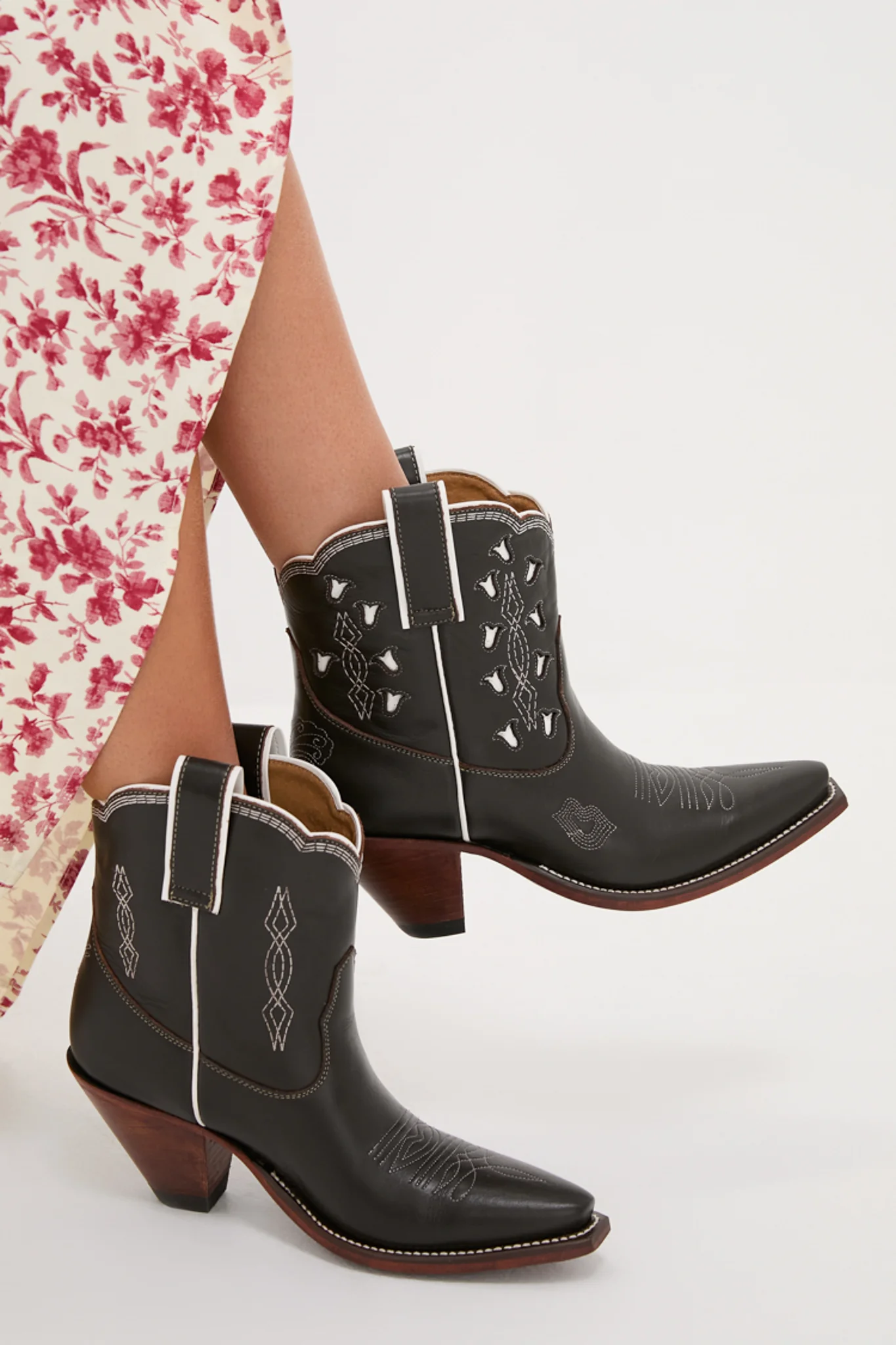Chocolate and White Low Bright Boots - Image 2