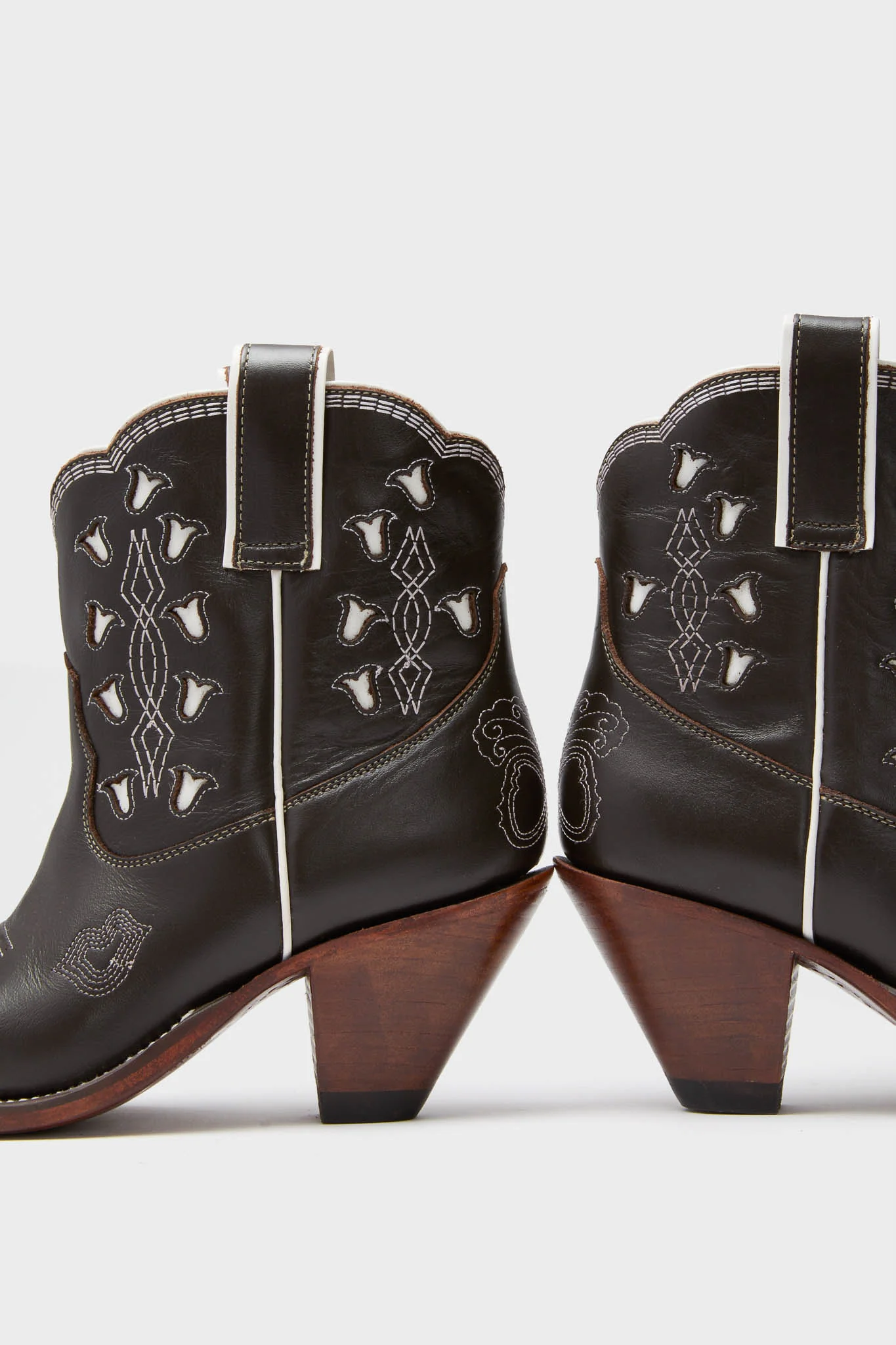 Chocolate and White Low Bright Boots - Image 5