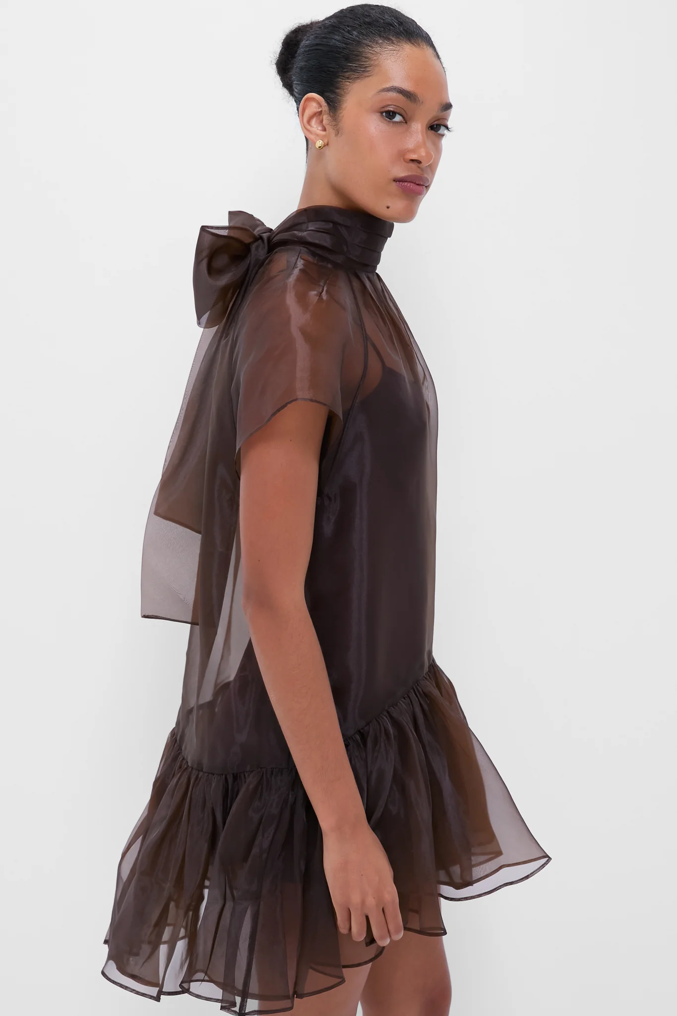 Chocolate Beaux Tiered Mini Dress - Image 3