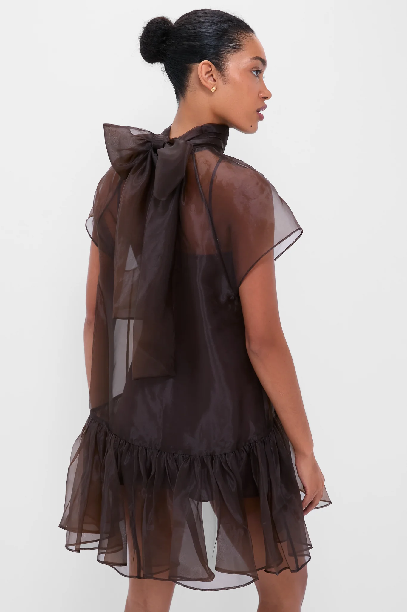 Chocolate Beaux Tiered Mini Dress - Image 4