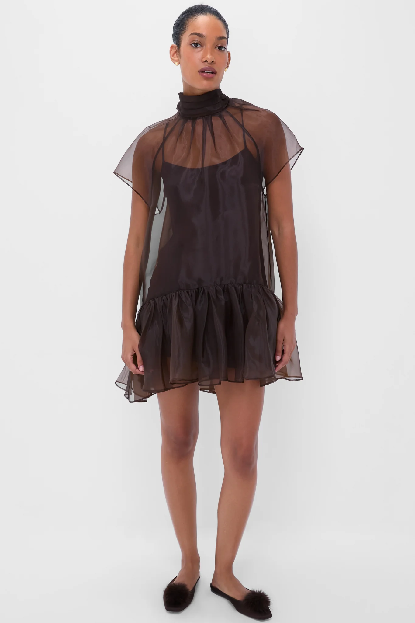 Chocolate Beaux Tiered Mini Dress - Image 6