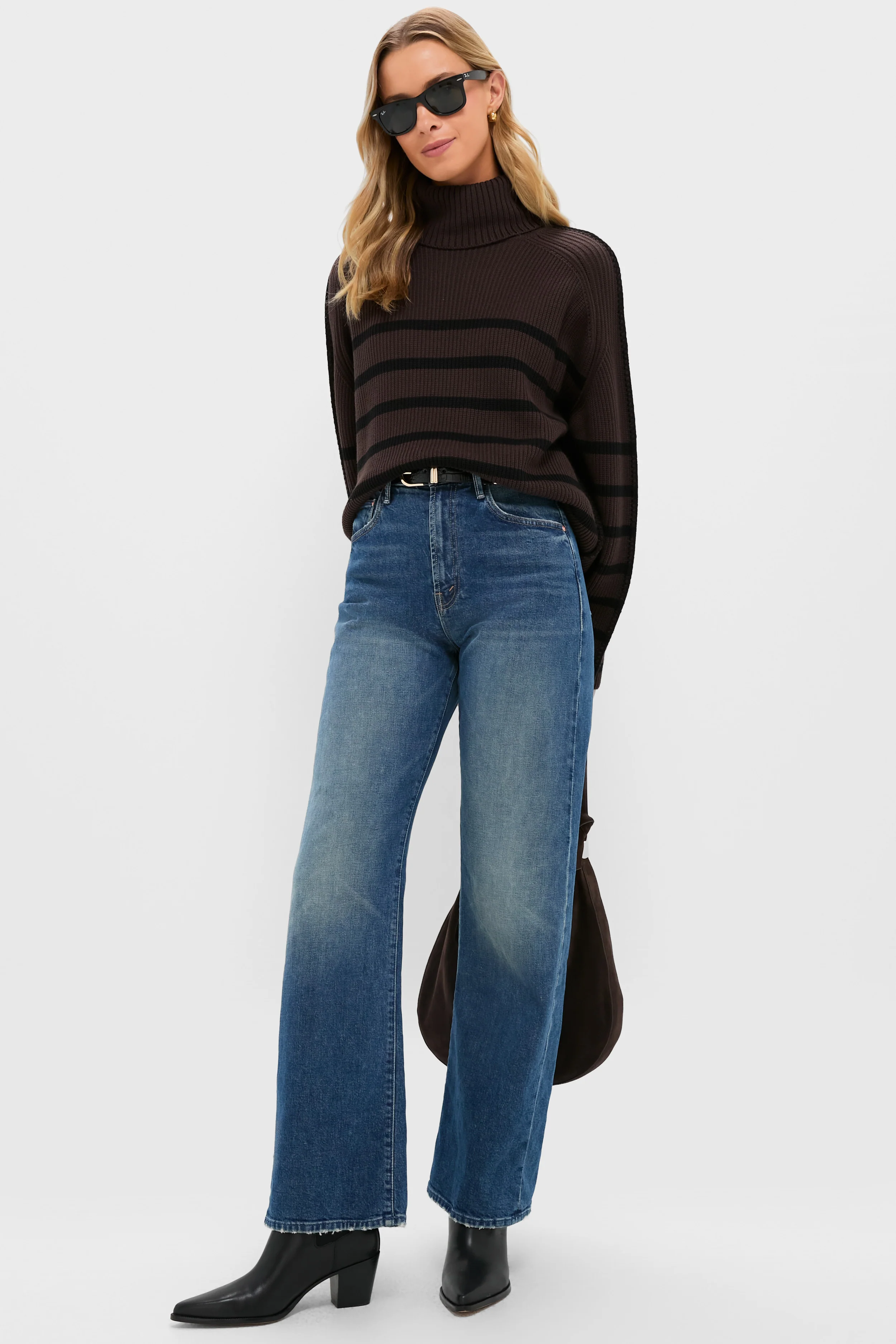 Chocolate & Black Striped Emsley Turtleneck - Image 2